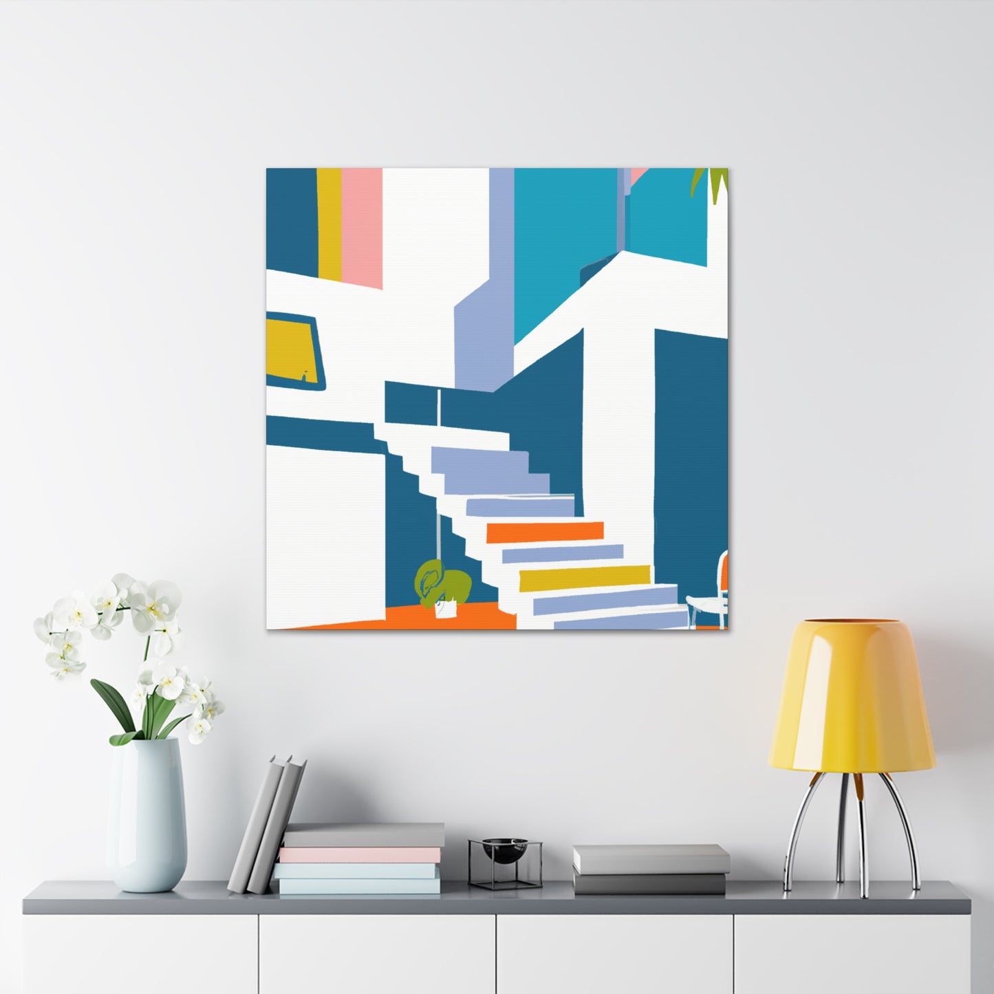 Vibrant Simplicity- Midcentury - Canvas