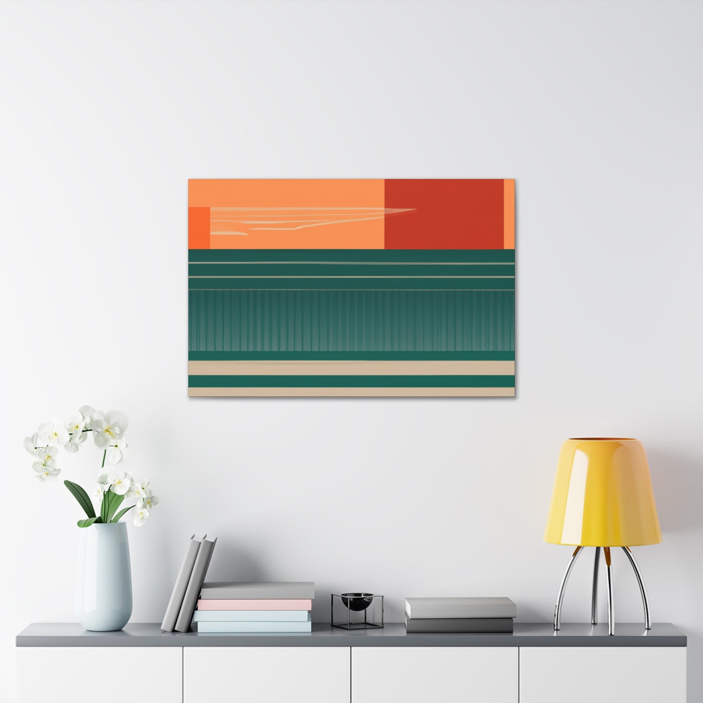 Crimson-Clawed Coyote - Midcentury Canvas