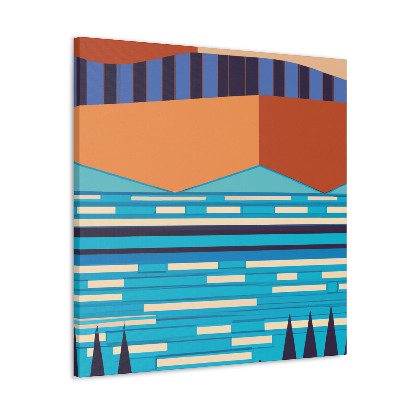 Aqua Pupil - Midcentury Canvas