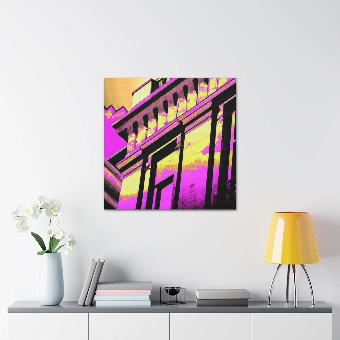 The Galaxy Gate: An Art Deco inspired monument showcasing a reflective archway set deep in a vault of sparkling stars. - Canvas