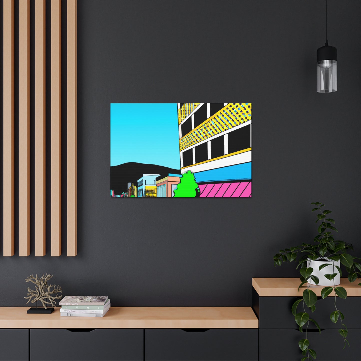 Retro-Vision Avenue - Architectural Canvas Pop Art