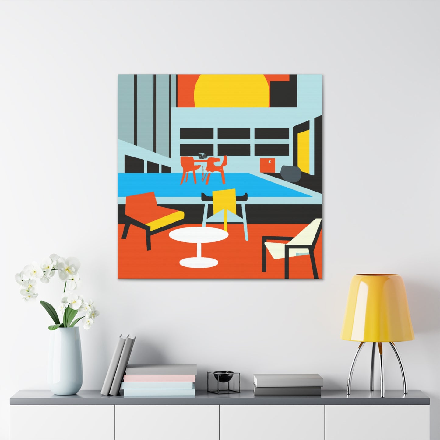 Sunsplashed Abstraction - Midcentury - Canvas