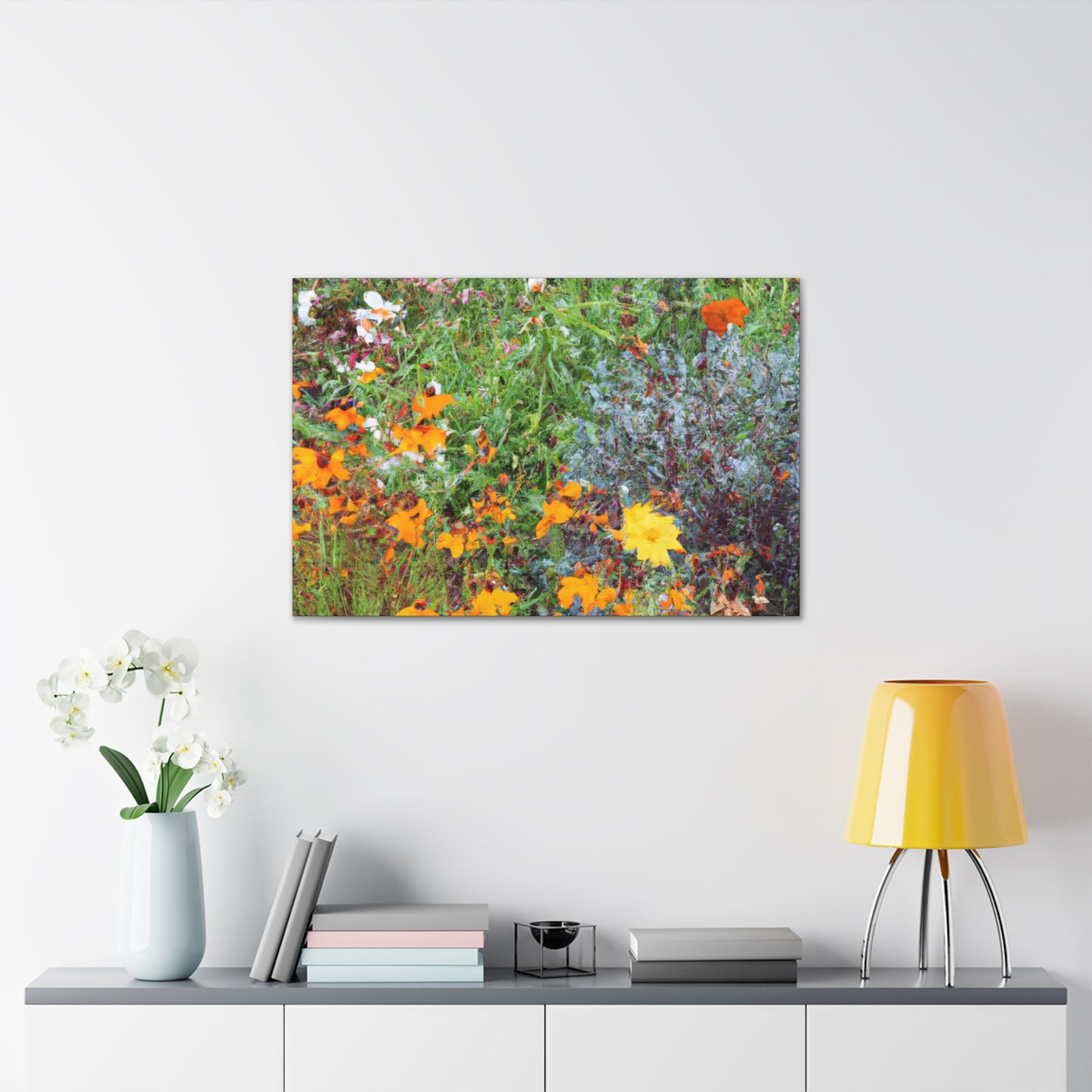 Garden Buzz; A Swarm of Colorful Blooms. - Floral Canvas