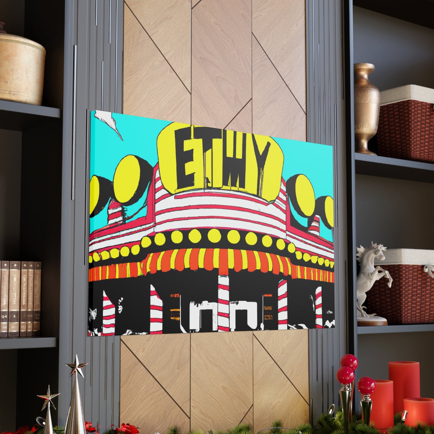 Rock 'n' Roll Drive-In Diner. - Pop Art Canvas