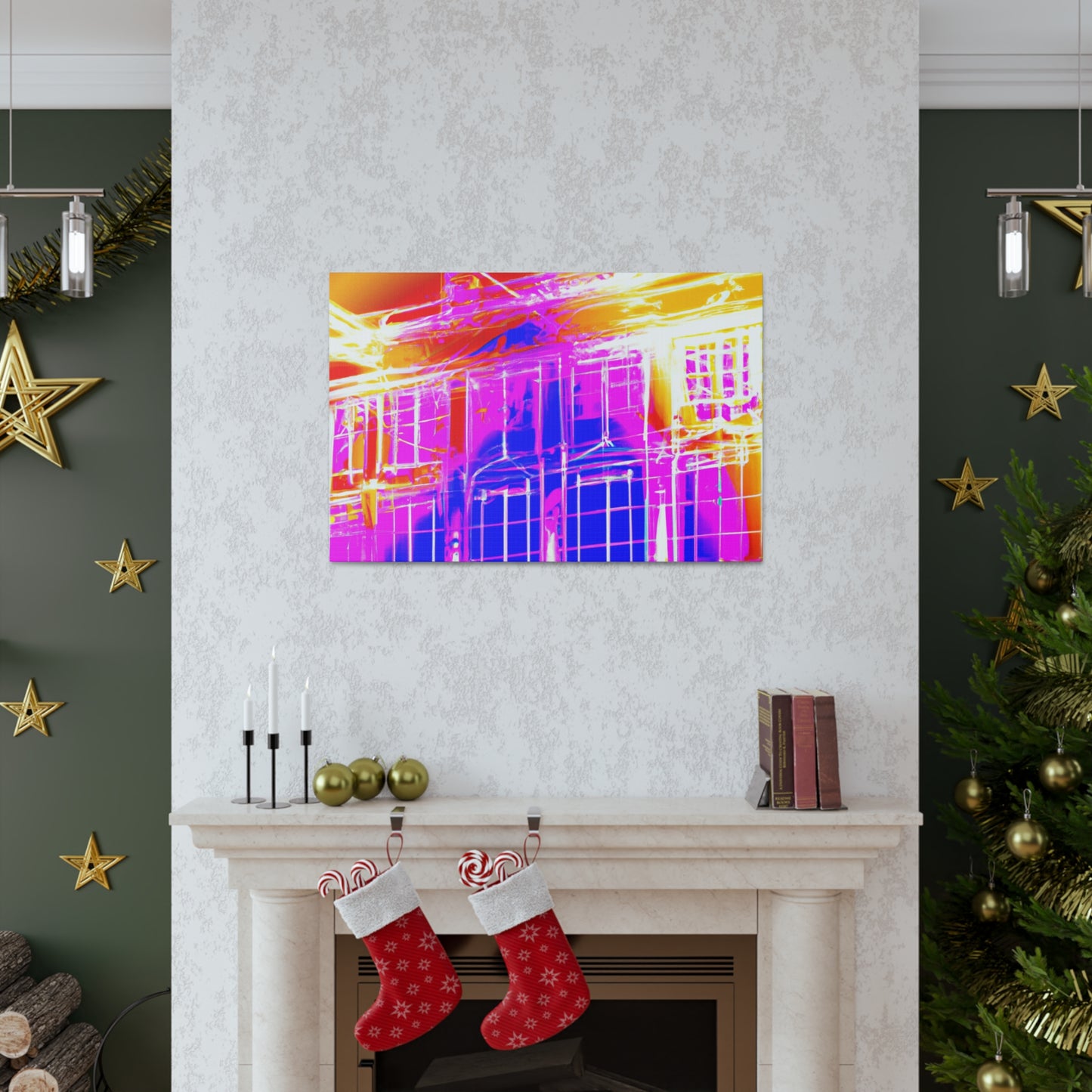 Skycrest Art Deco Manor - Architectural Canvas Art Deco