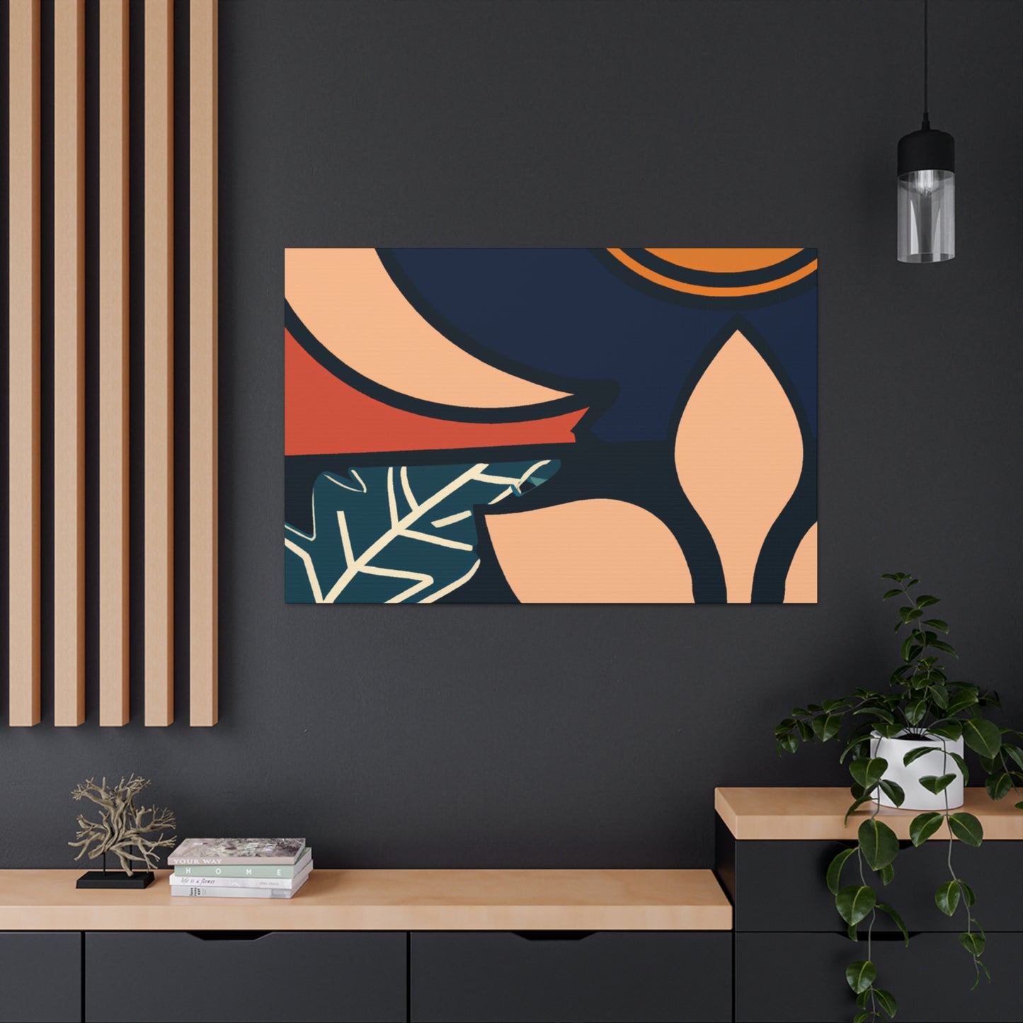 Blue Curve - Midcentury Canvas