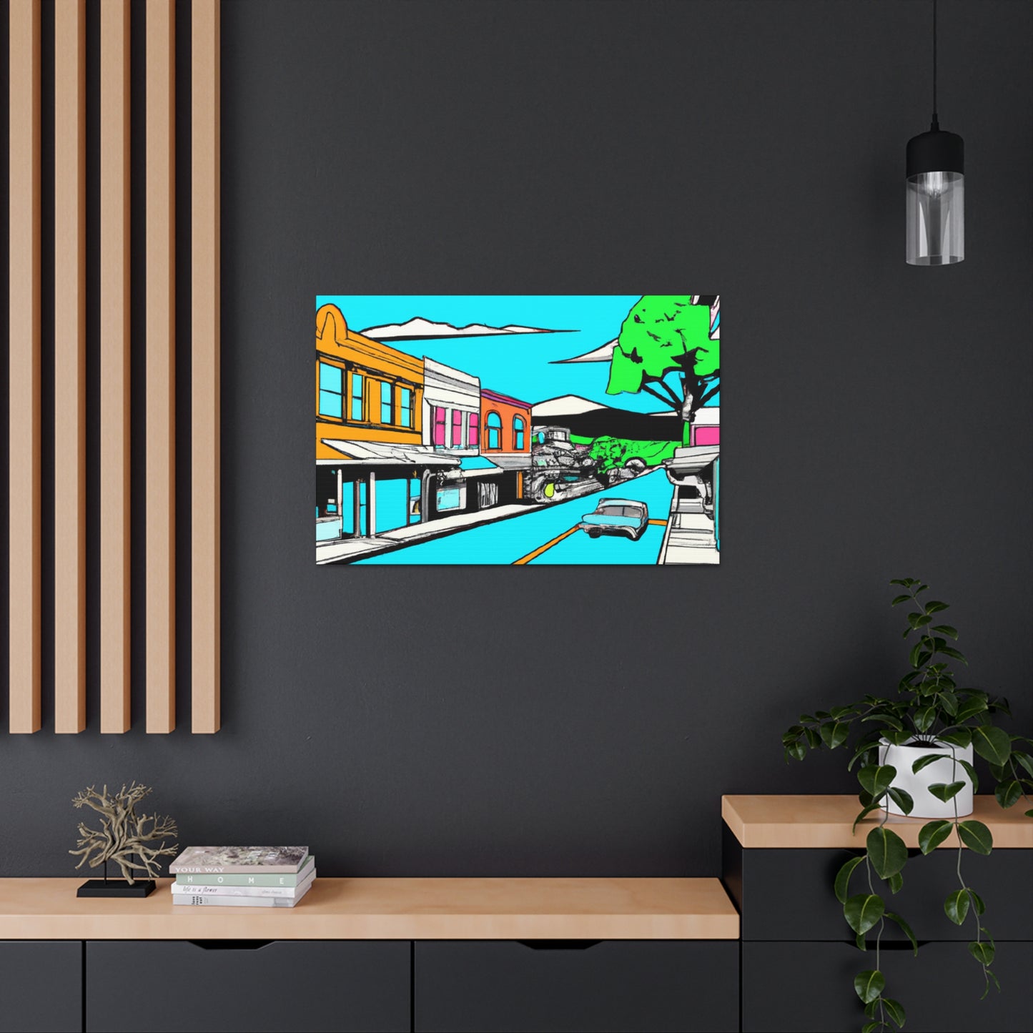 Aqua Western Lane - Architectural Canvas Pop Art