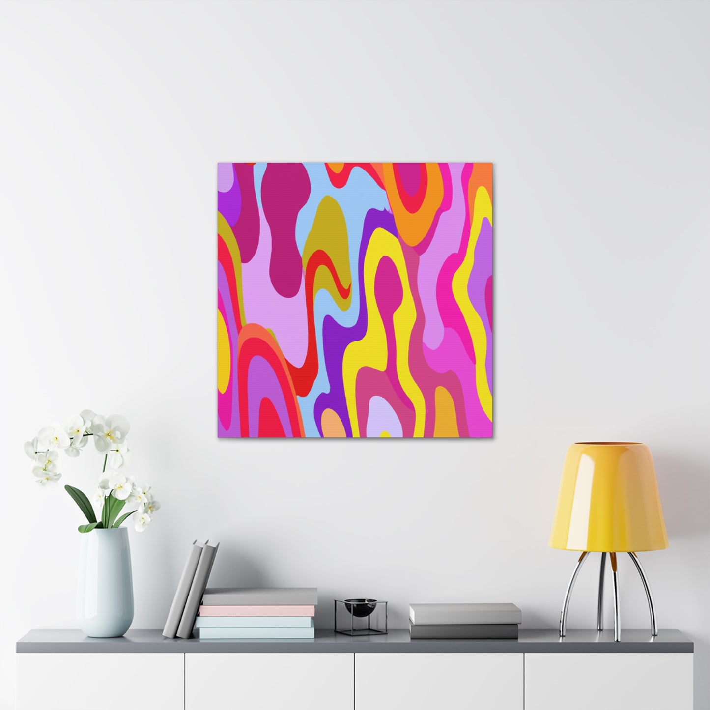 Aqua-Amber - Abstract - Canvas