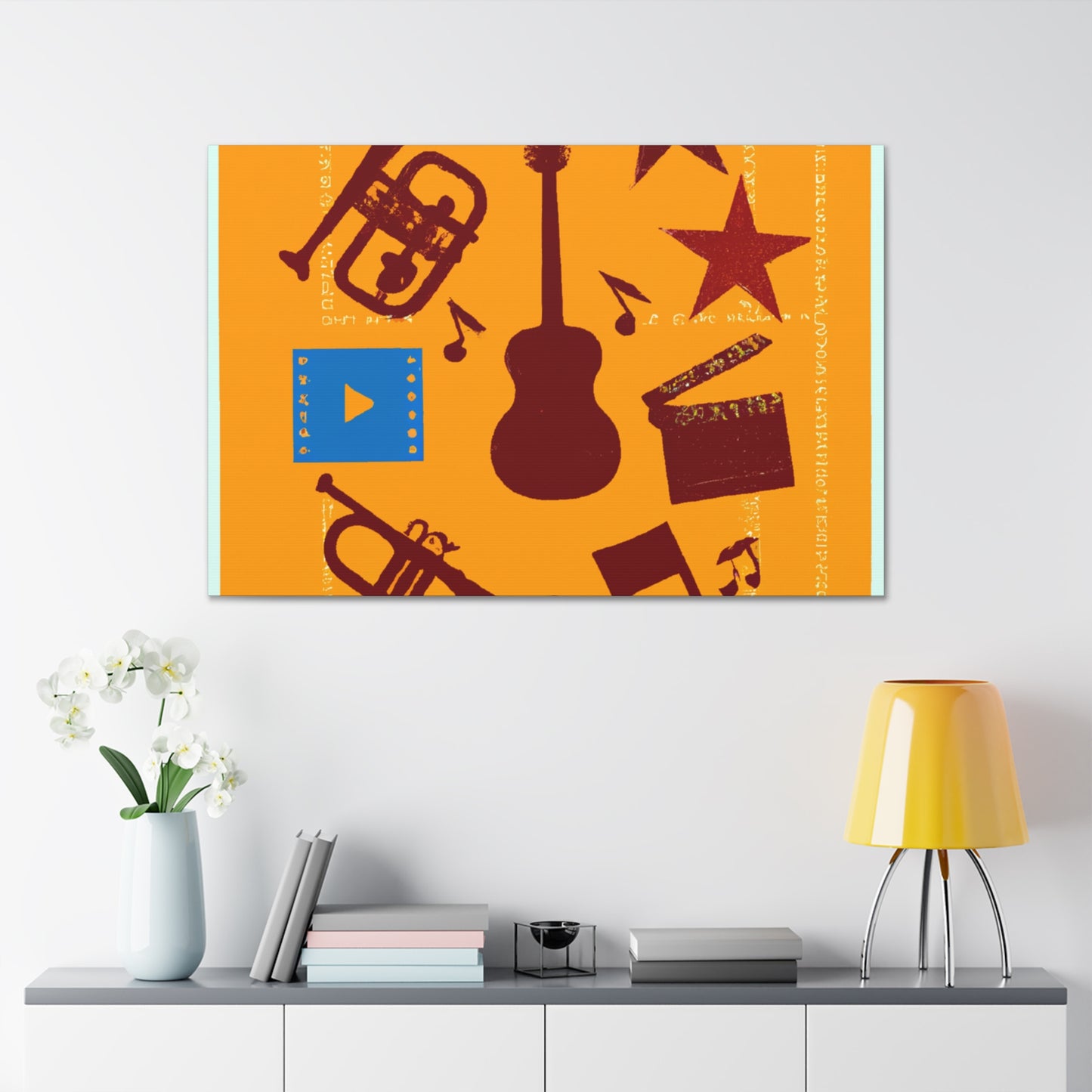 Rockin' Radio Shack - Retro Music and Film Canvas