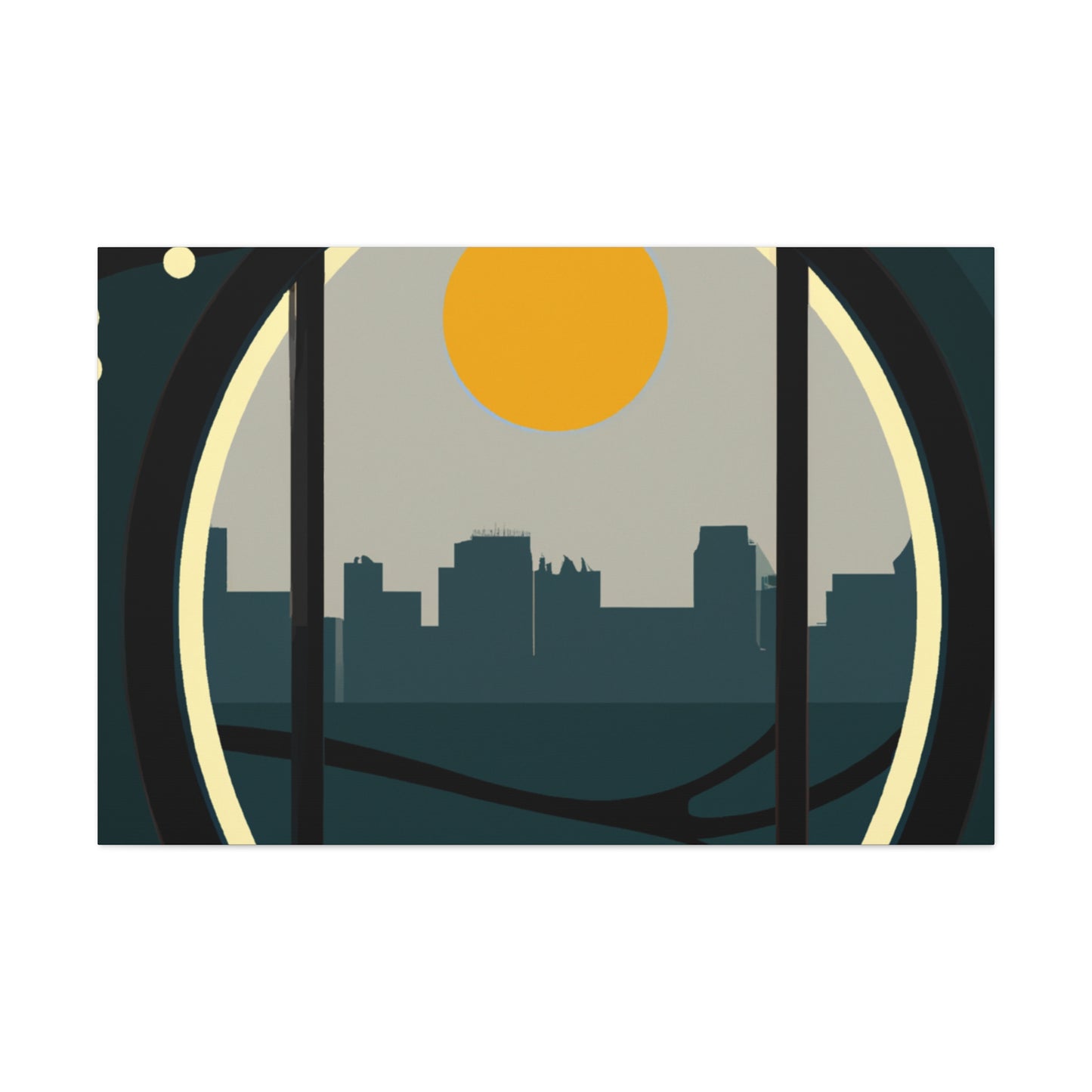 Moon Rise - Midcentury Canvas