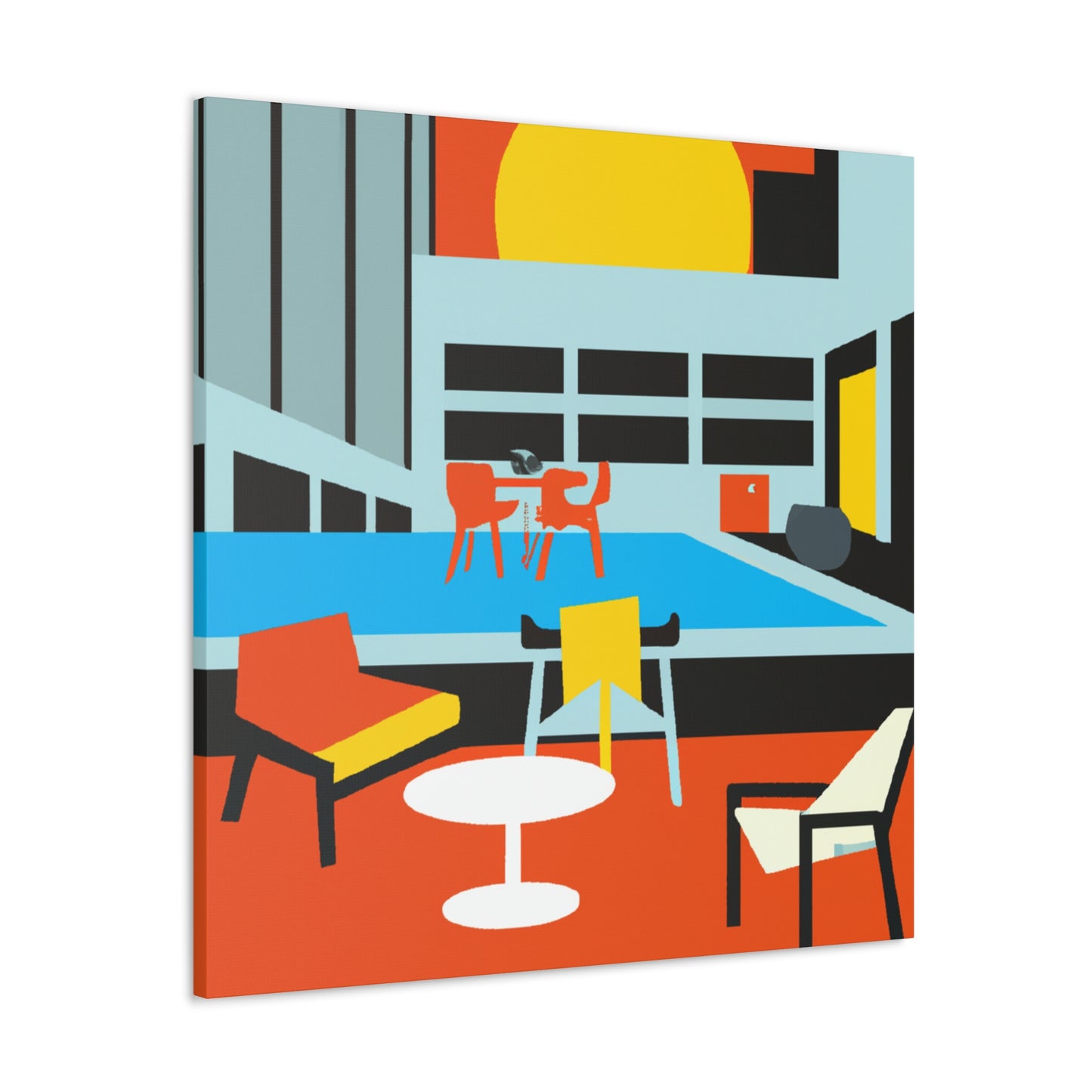 Sunsplashed Abstraction - Midcentury - Canvas