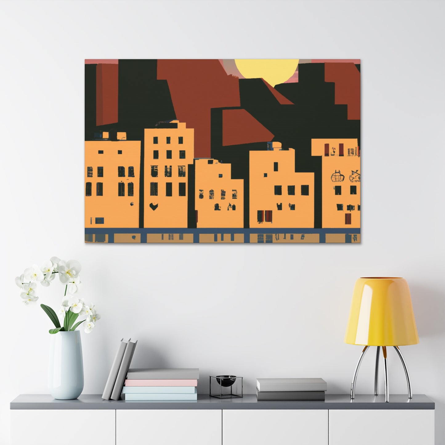 Urban Night - Midcentury Canvas