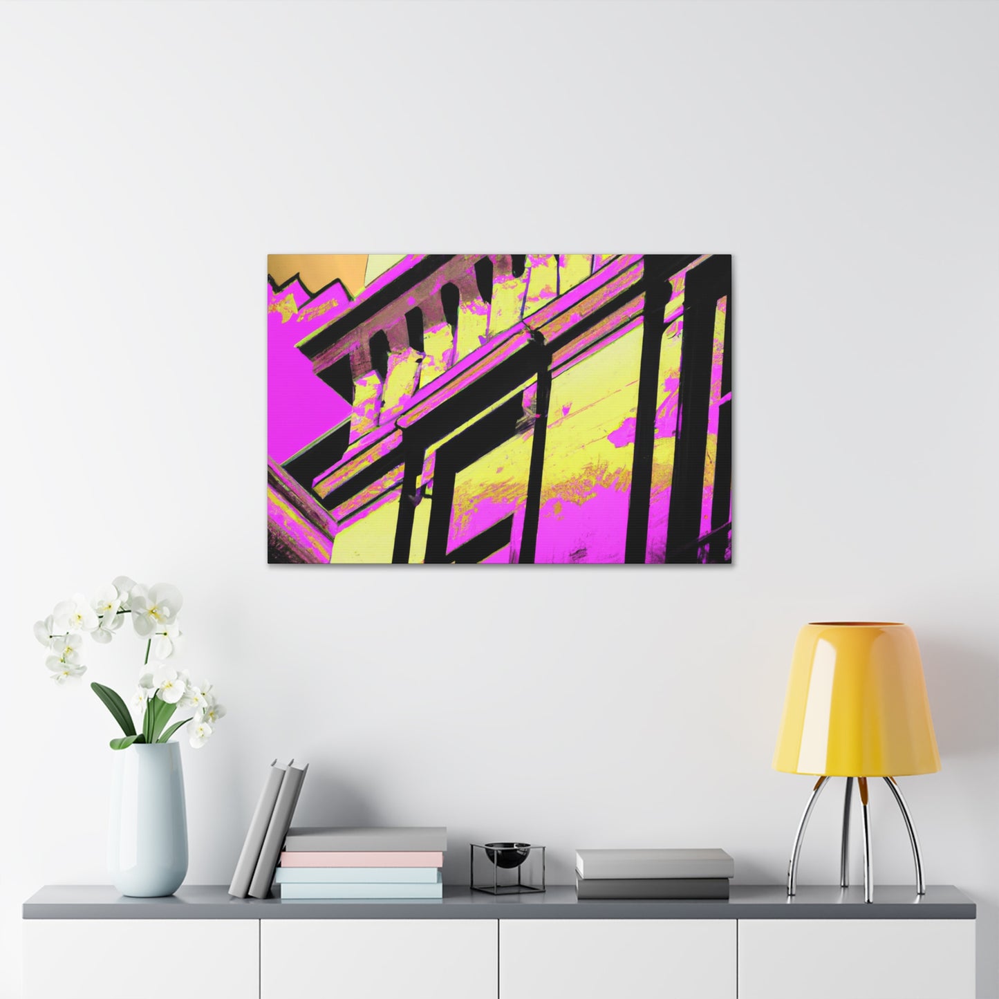The Galaxy Gate: An Art Deco inspired monument showcasing a reflective archway set deep in a vault of sparkling stars. - Canvas