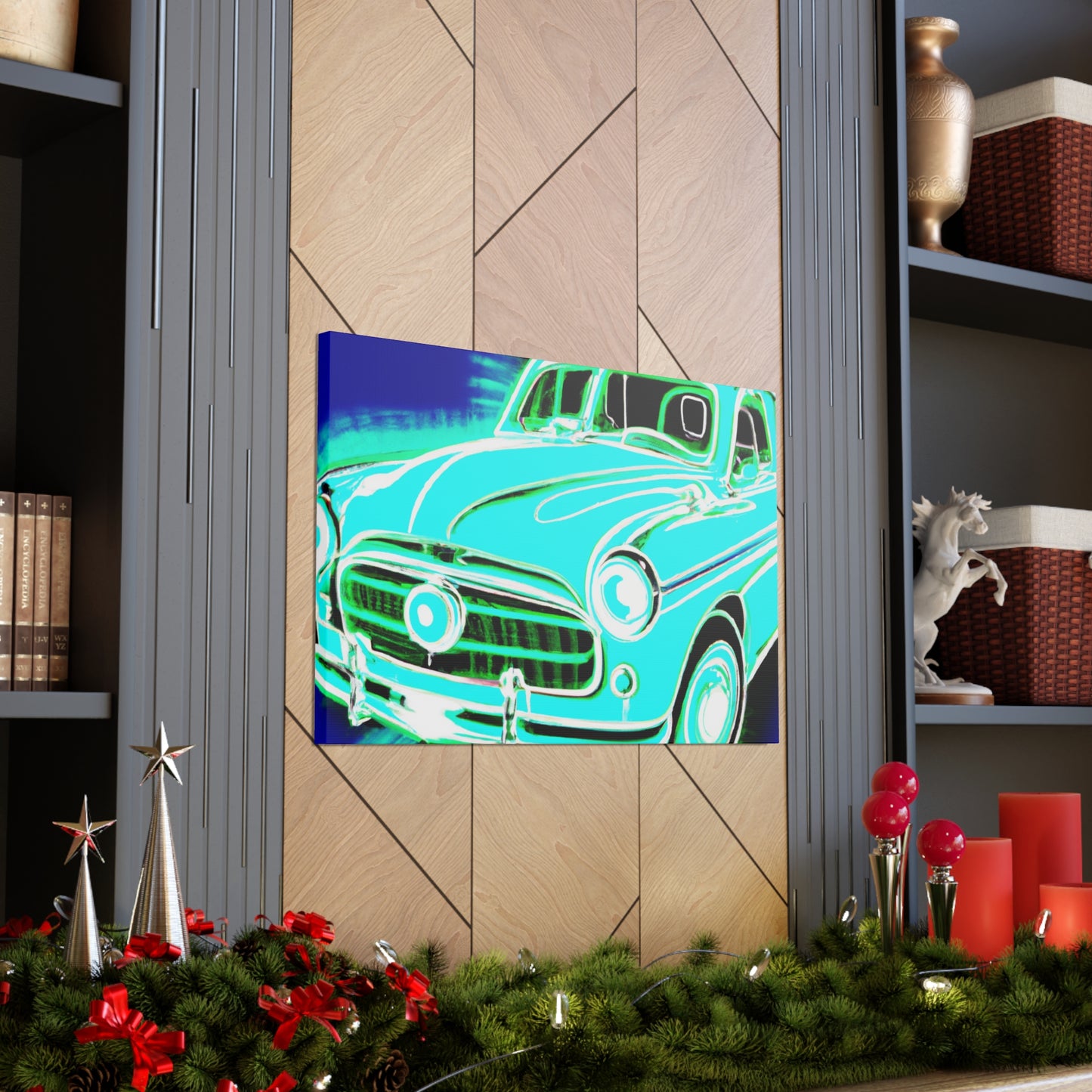 "Retro Rev-Up" - Automobile Canvas
