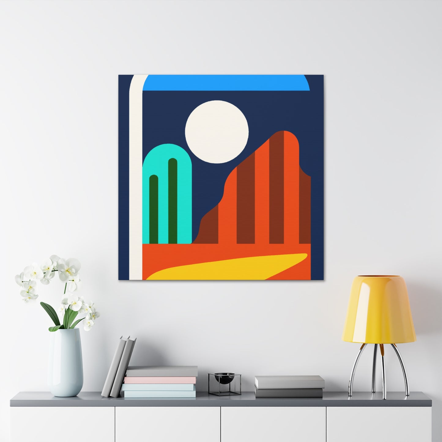 Curved Brilliance - Midcentury - Canvas