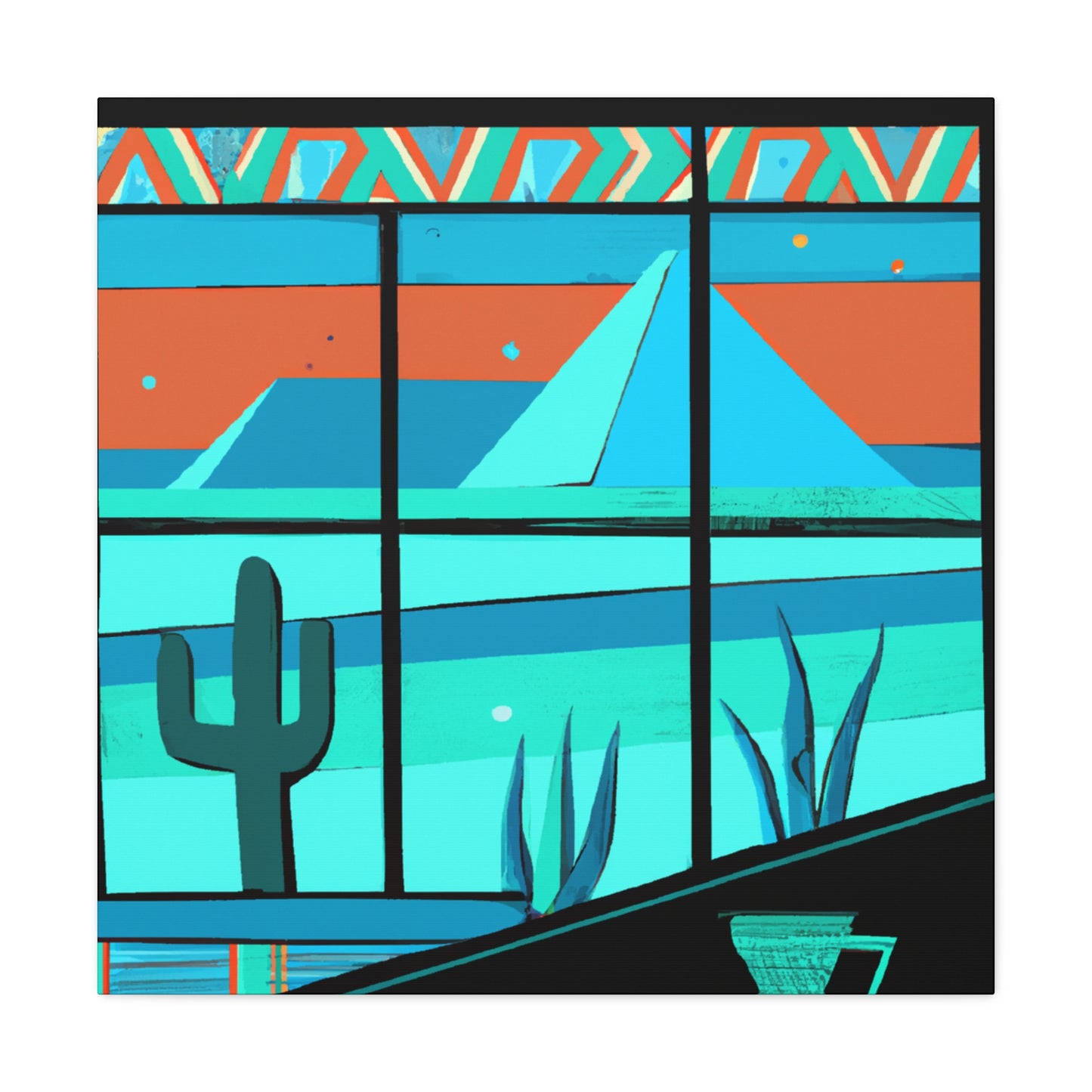 "Abstract Balance - Midcentury" - Canvas