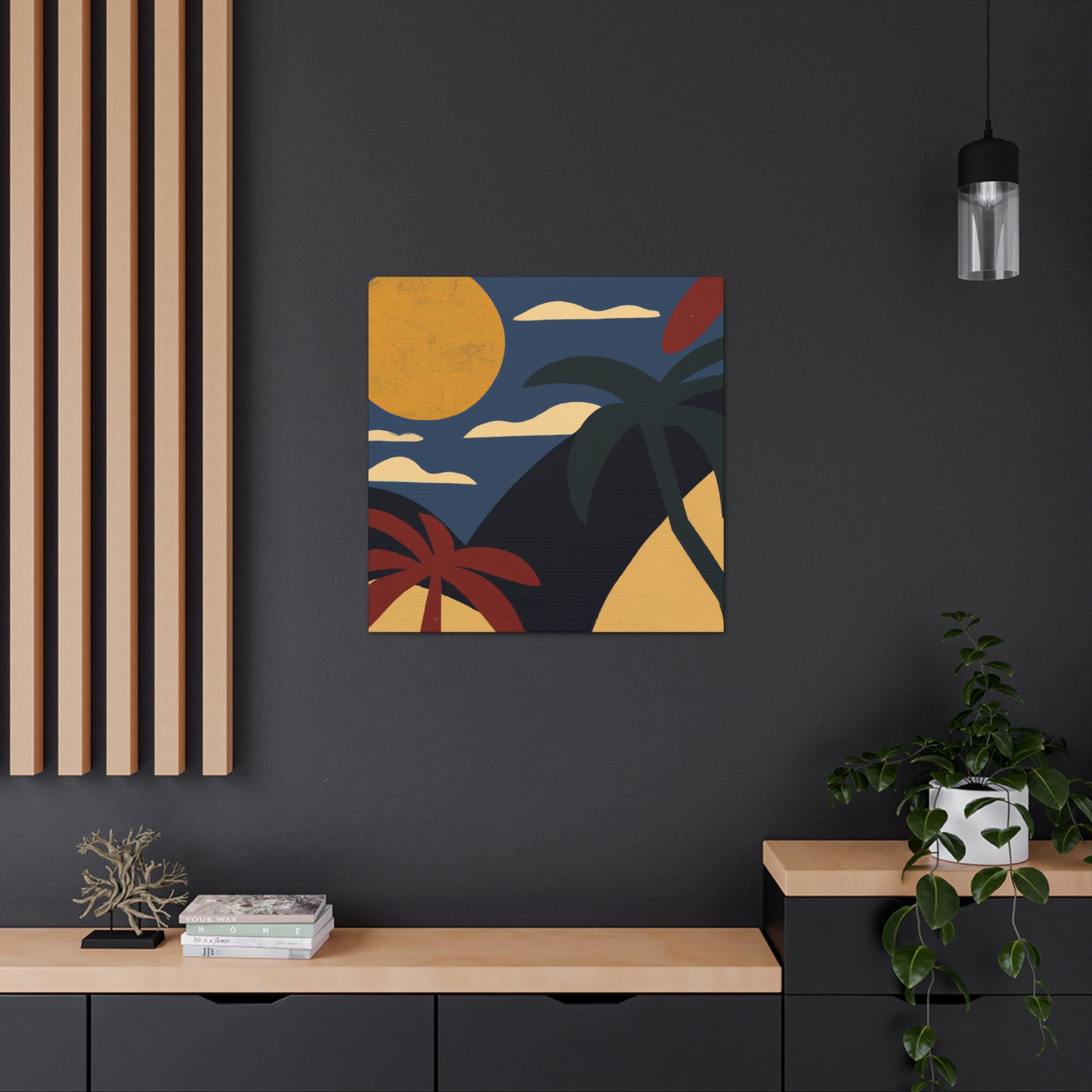 Moonlit Jungle - Midcentury Canvas