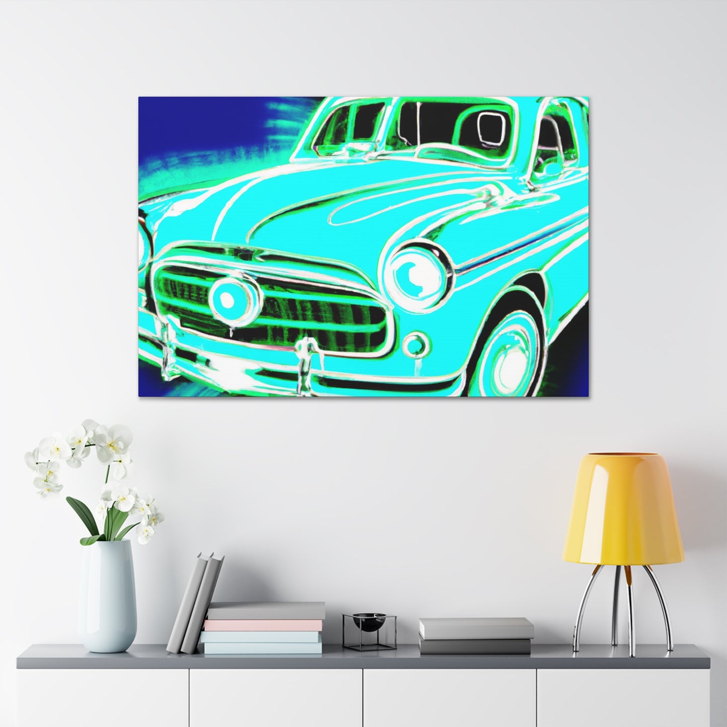 "Retro Rev-Up" - Automobile Canvas