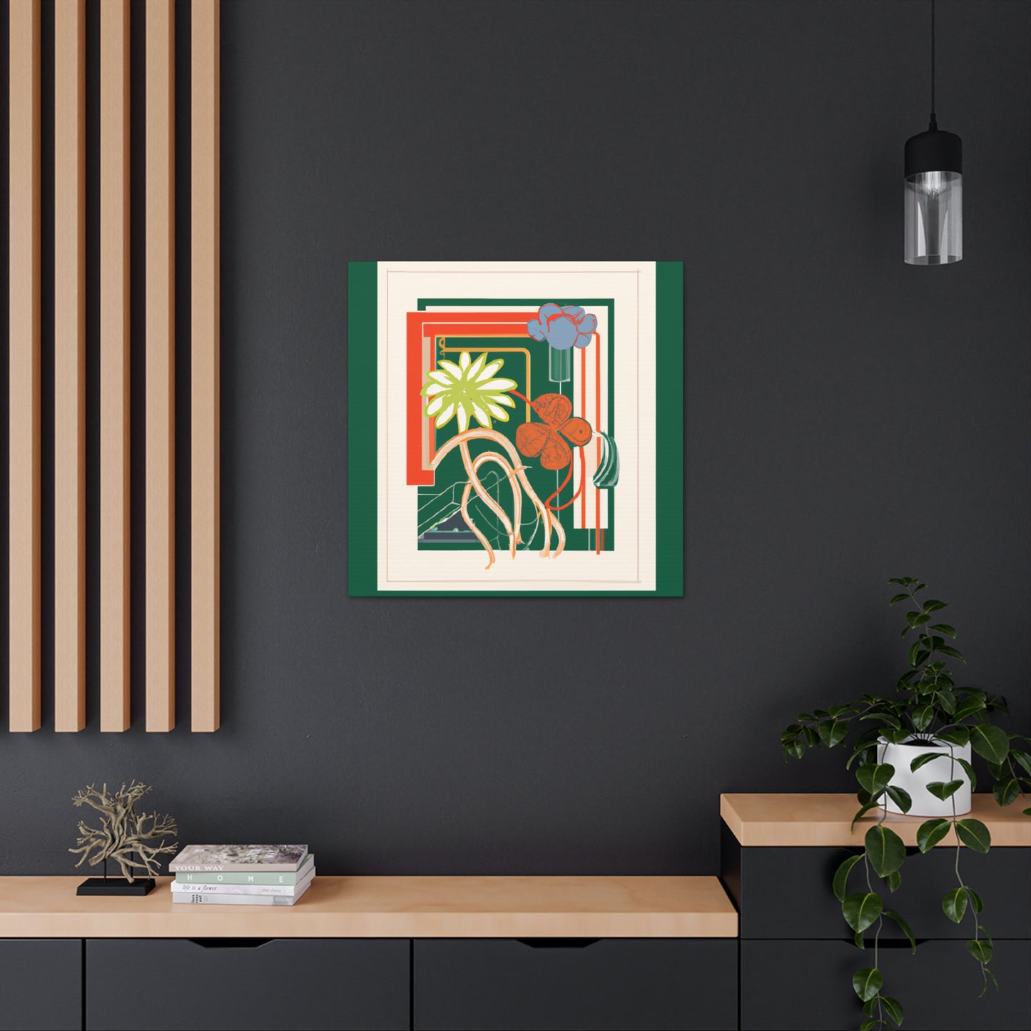 Dapple-furred Floral- Midcentury Canvas