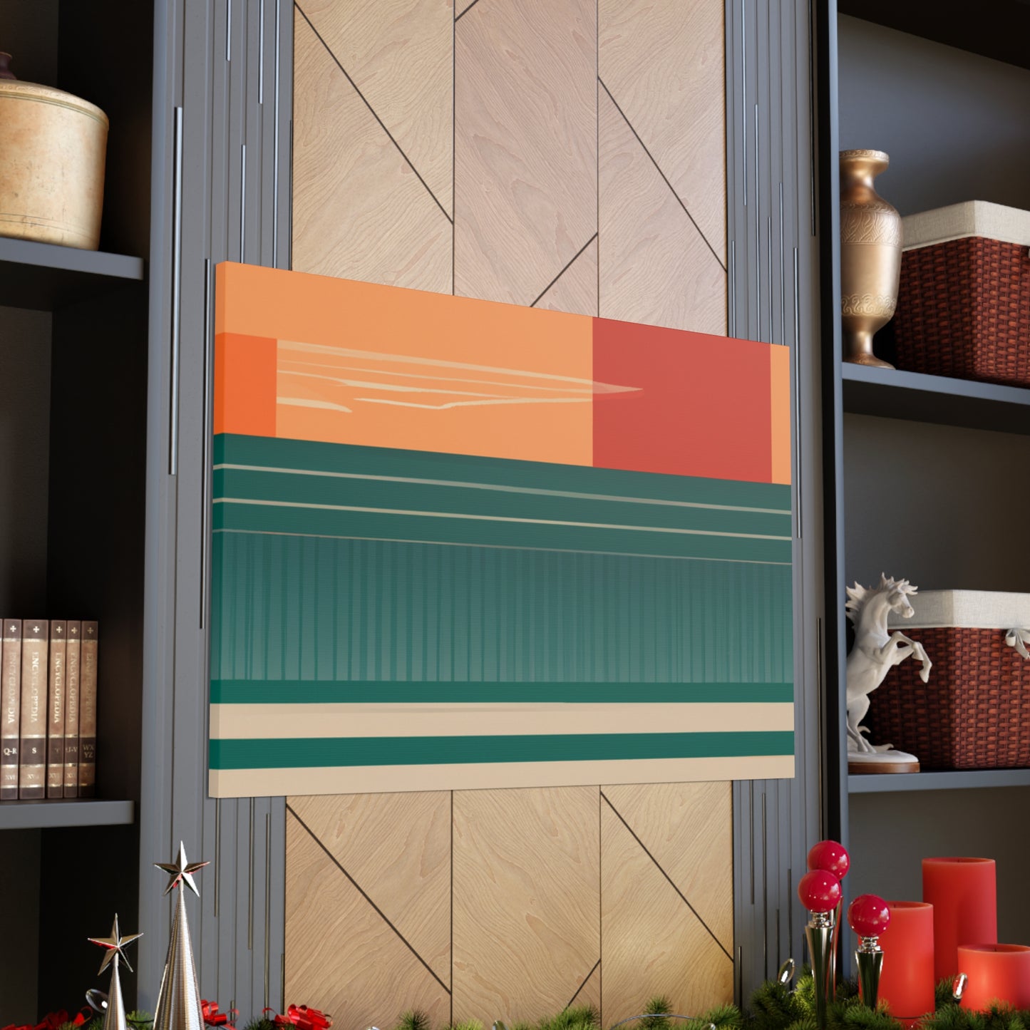 Crimson-Clawed Coyote - Midcentury Canvas