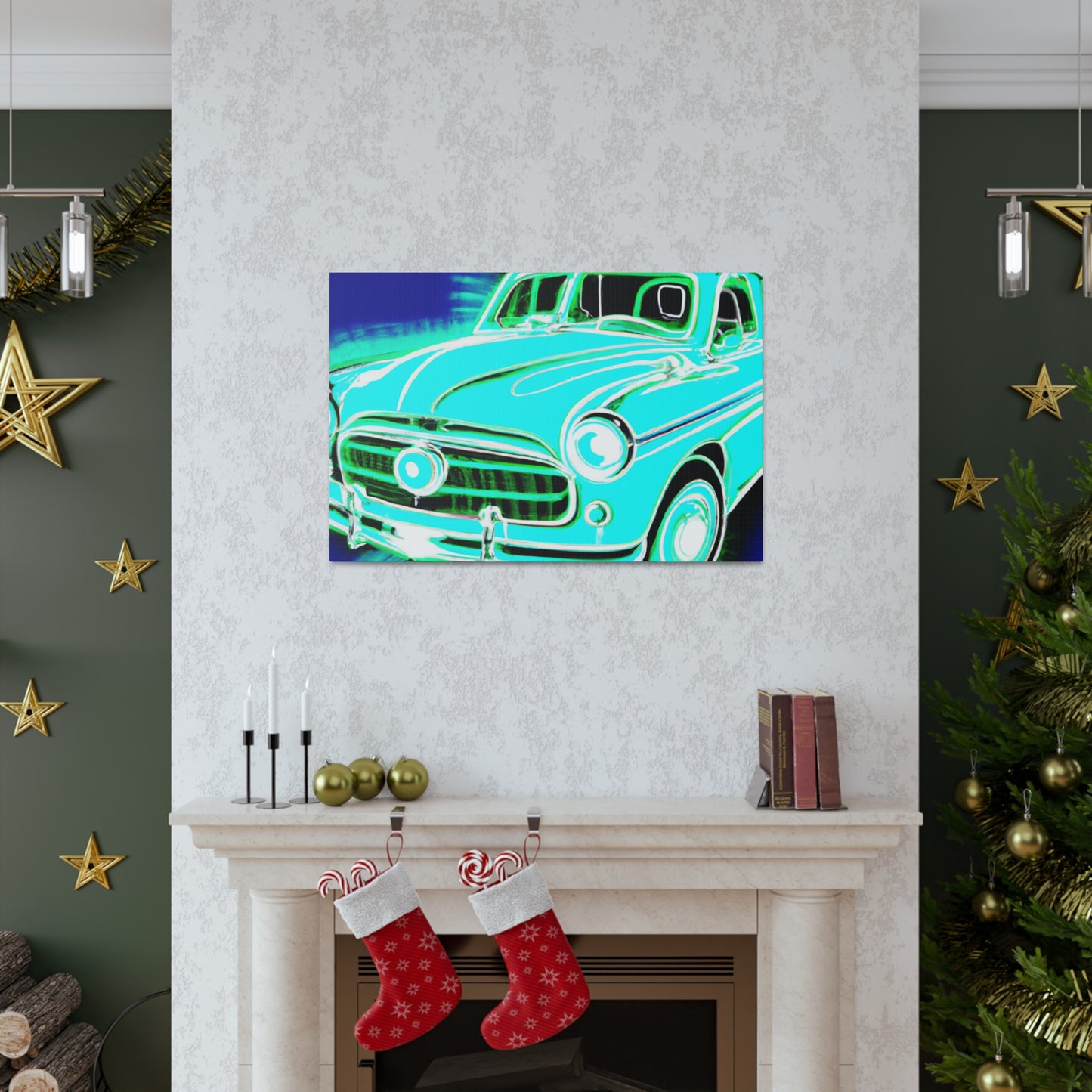 "Retro Rev-Up" - Automobile Canvas