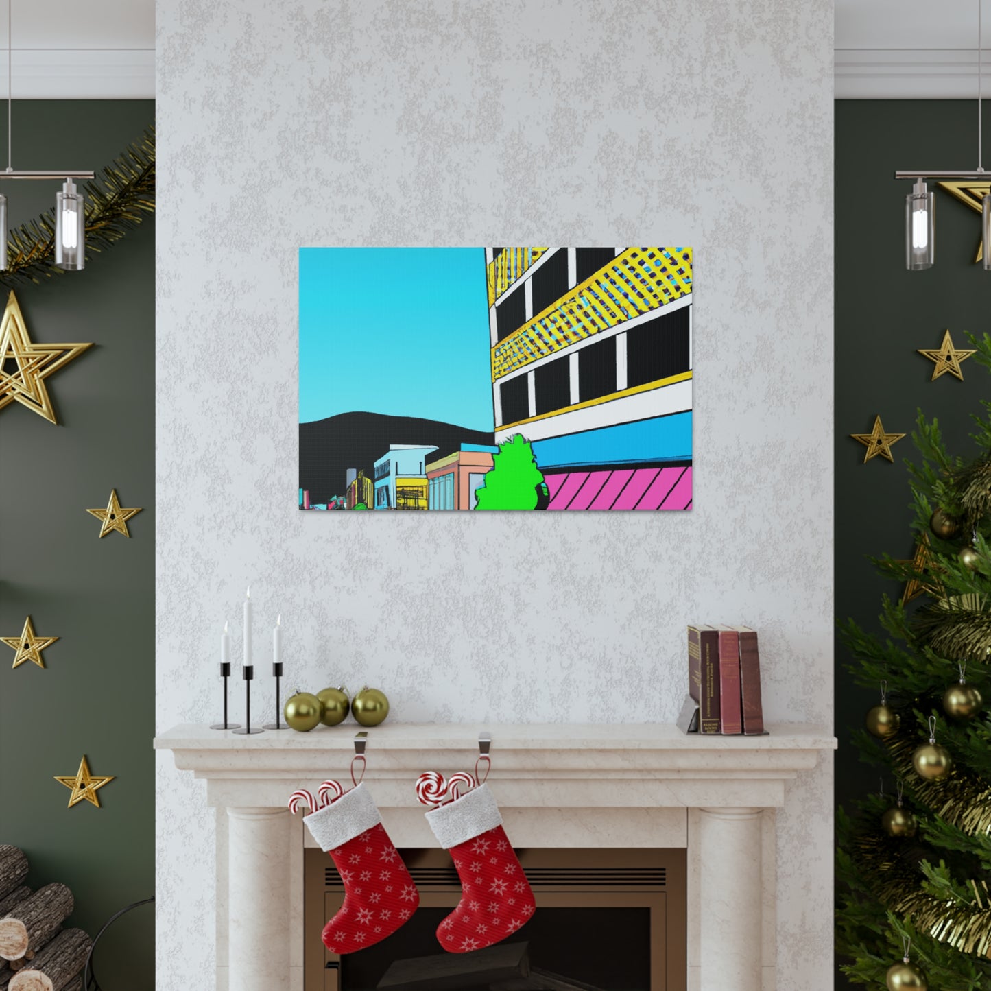 Retro-Vision Avenue - Architectural Canvas Pop Art