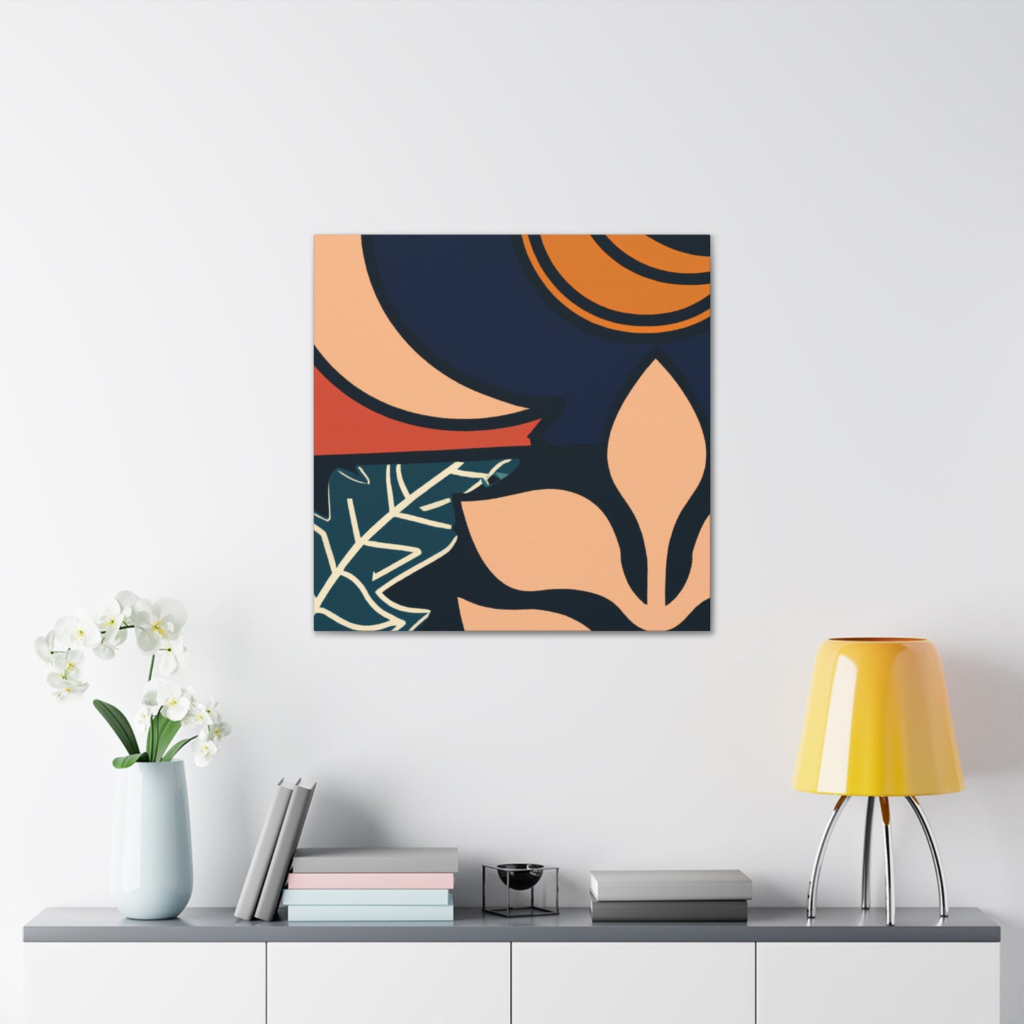 Blue Curve - Midcentury Canvas