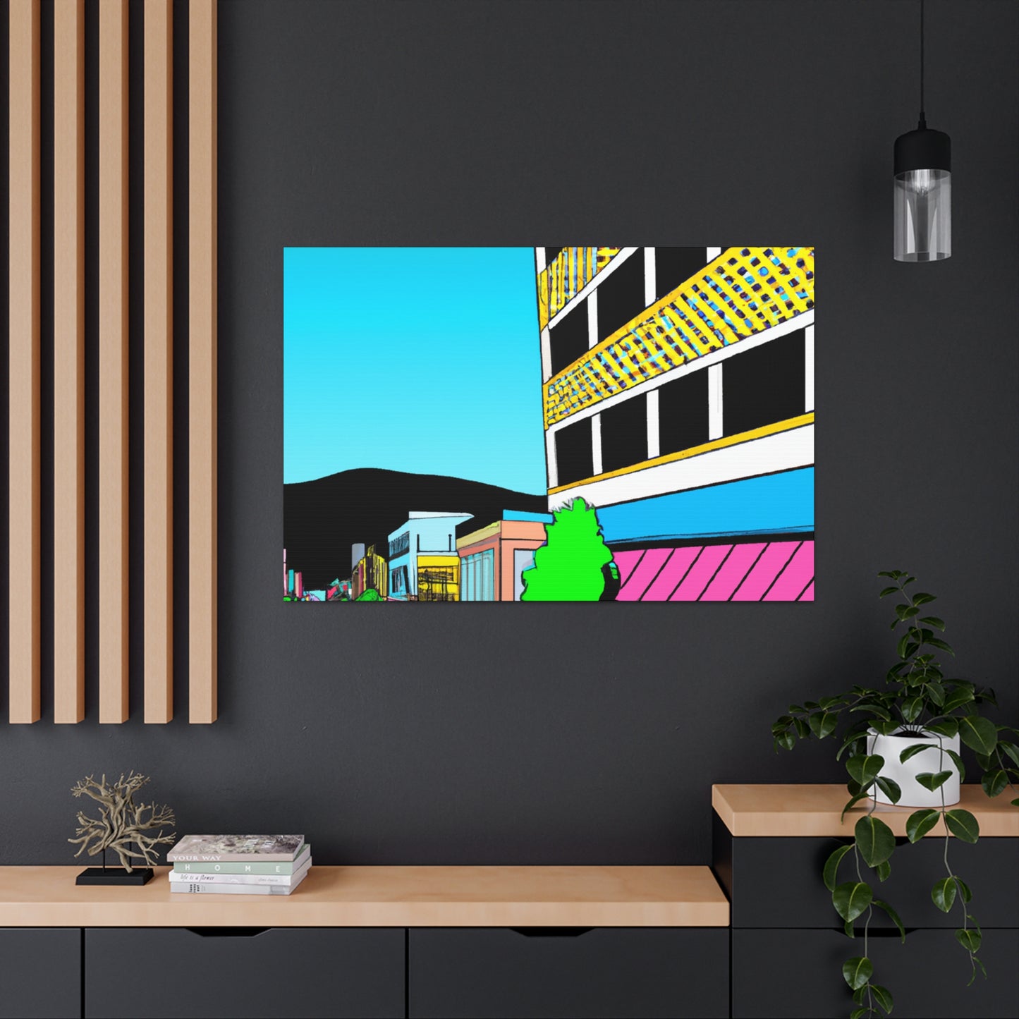 Retro-Vision Avenue - Architectural Canvas Pop Art
