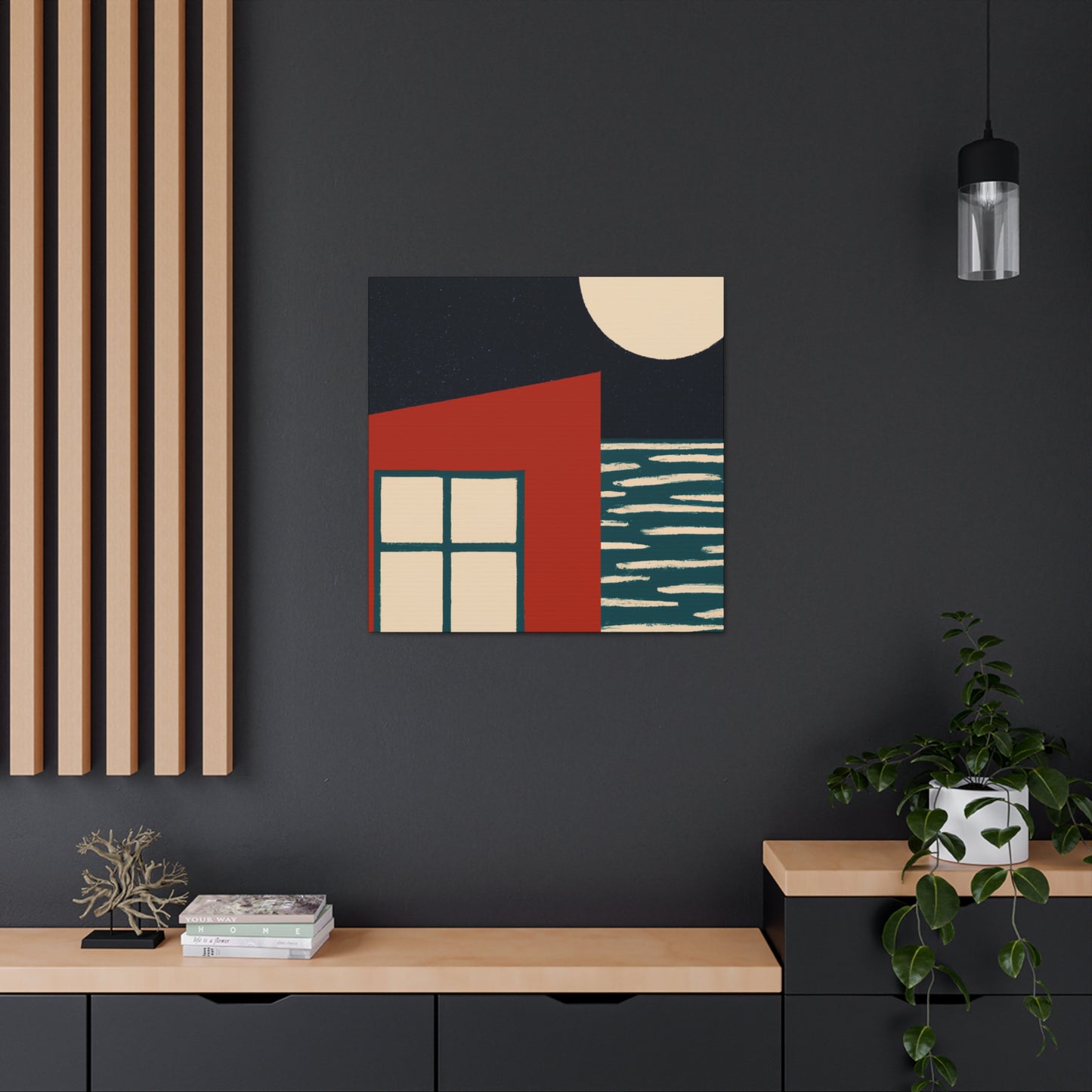 Dark Night- Midcentury Canvas