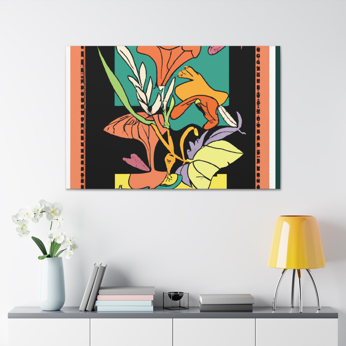 Spikestriped Similiskin. - Floral Canvas Midcentury