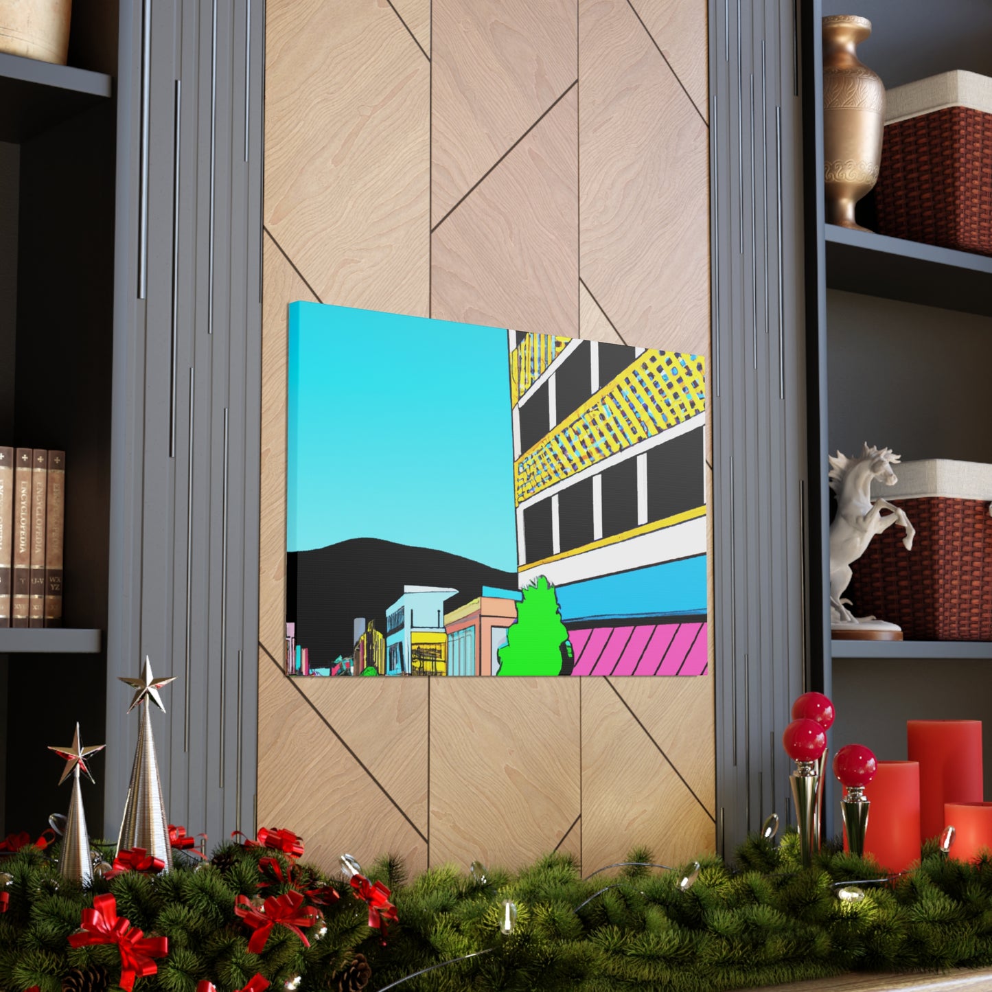 Retro-Vision Avenue - Architectural Canvas Pop Art