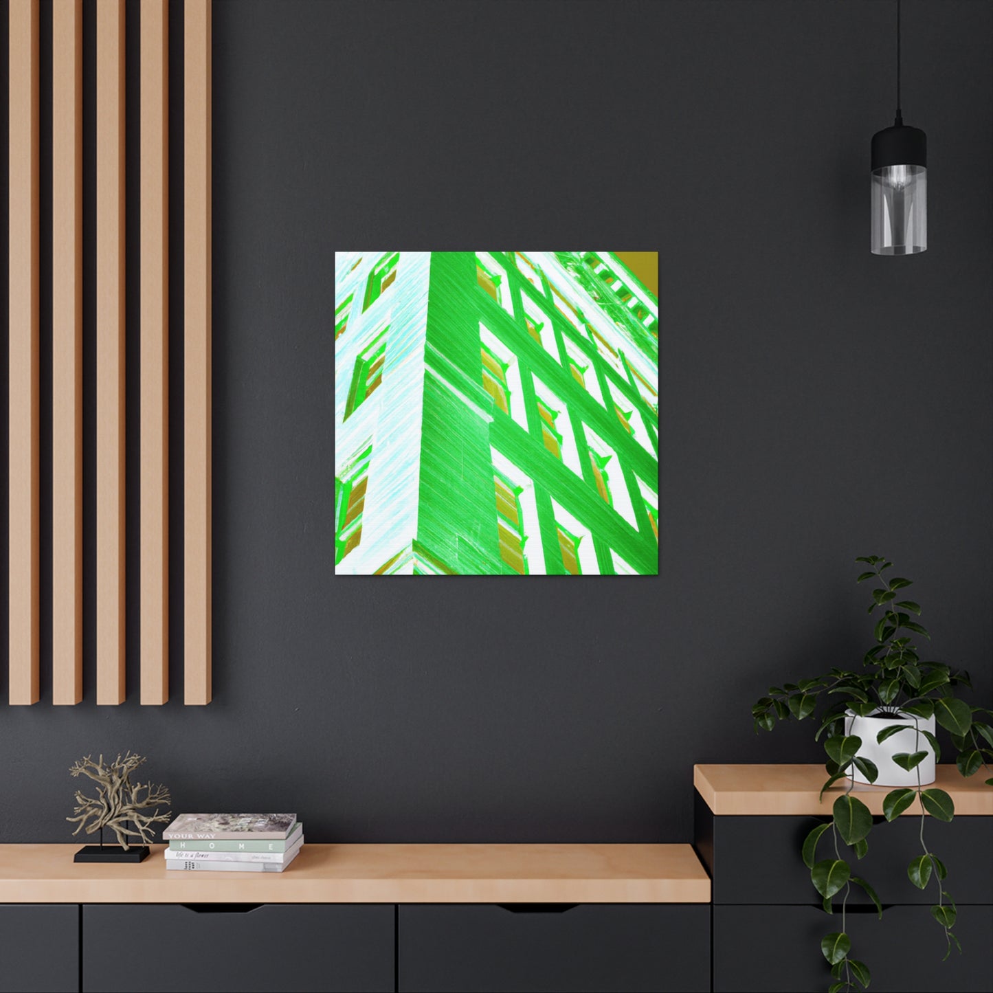 Neon Skyscraper - Architectural Canvas Pop Art