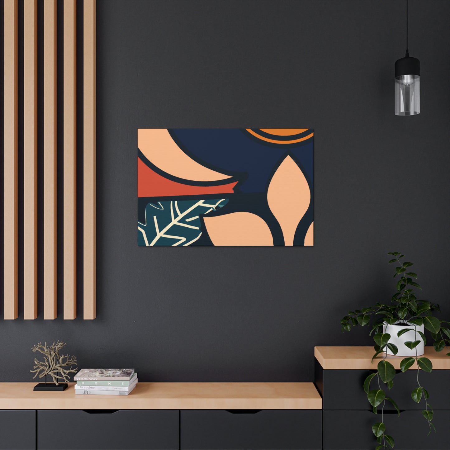 Blue Curve - Midcentury Canvas