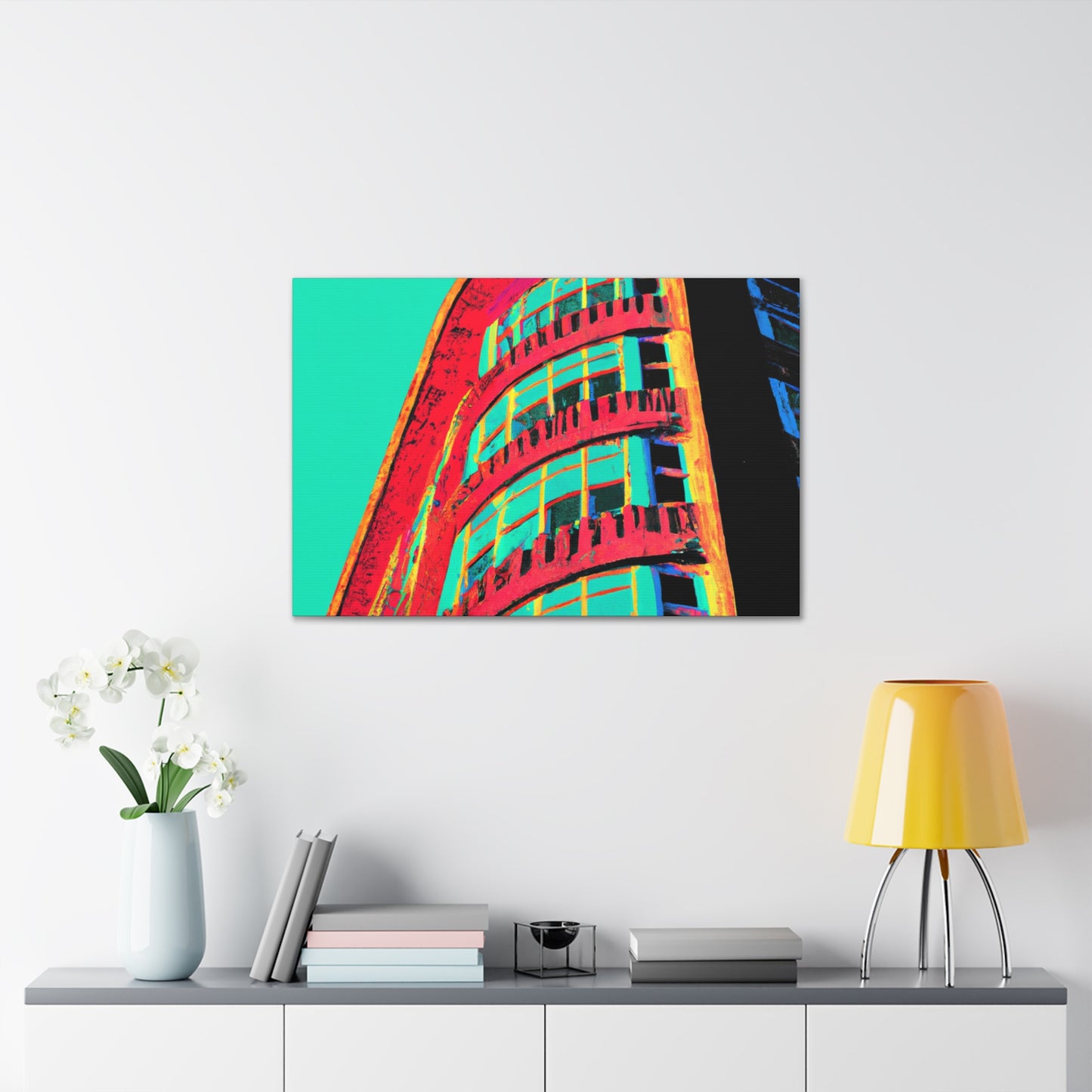 Modernist Tower of Glass and Steel. - Architectural Canvas