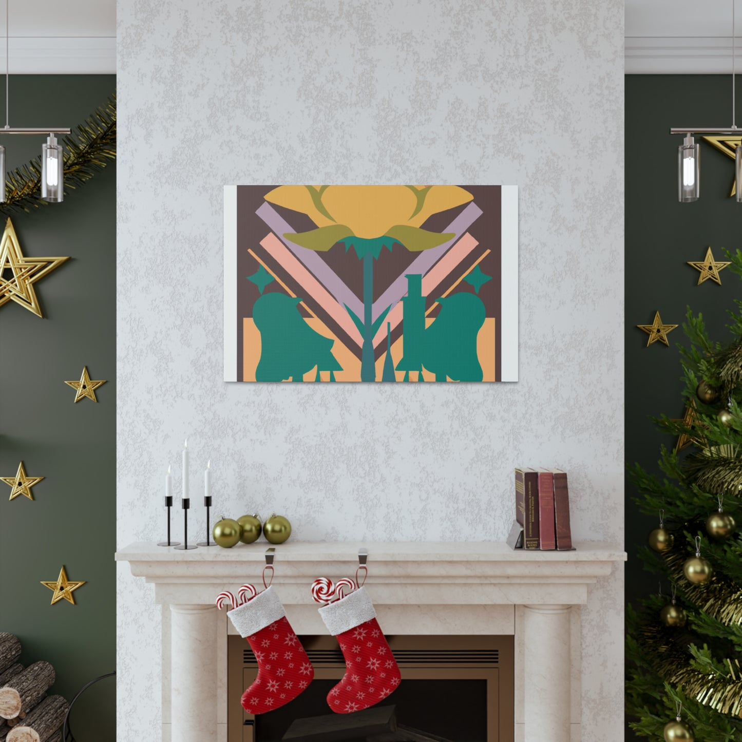 Rosey Bells - Midcentury Canvas