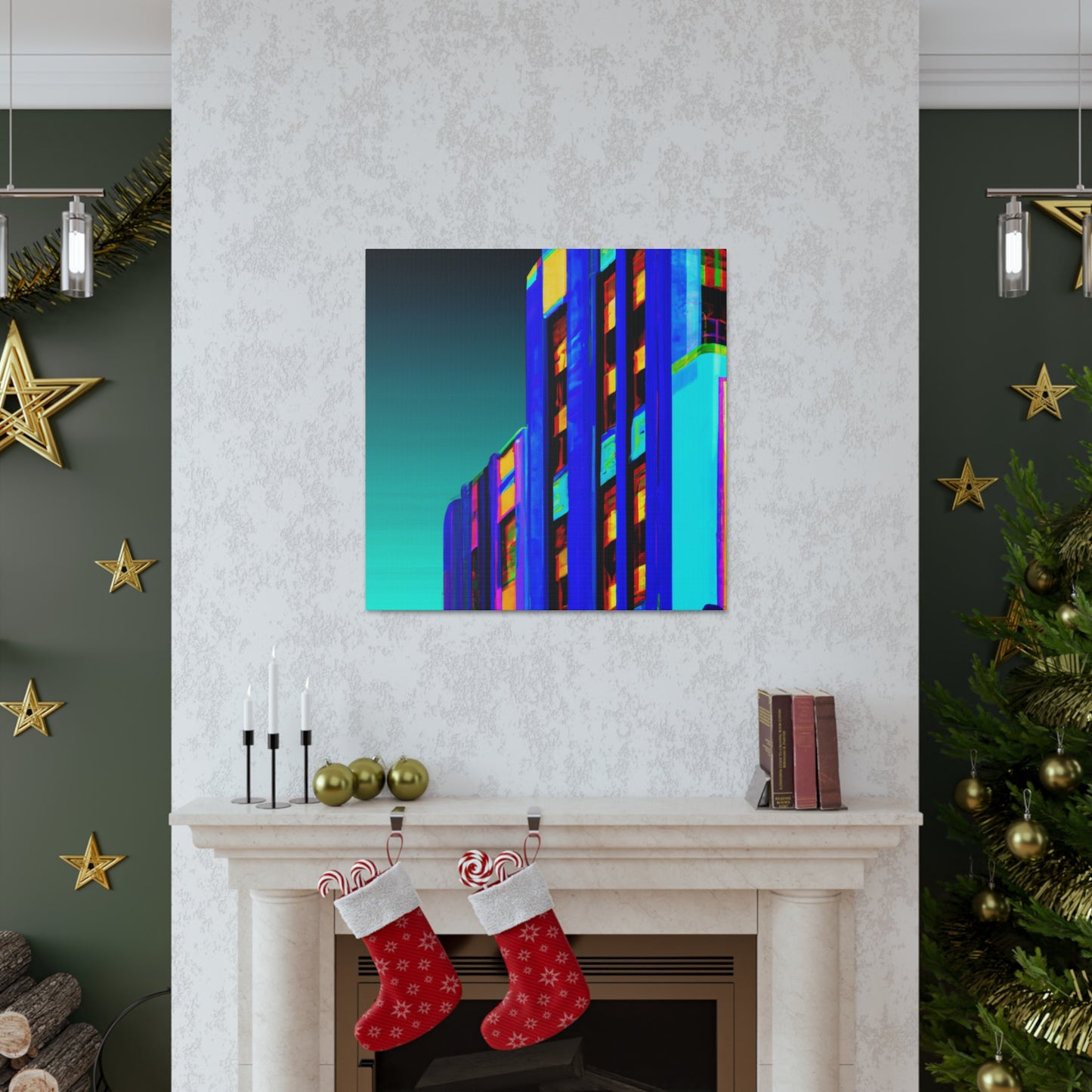 "Skyline Art Deco" - Art Deco Architectural Canvas