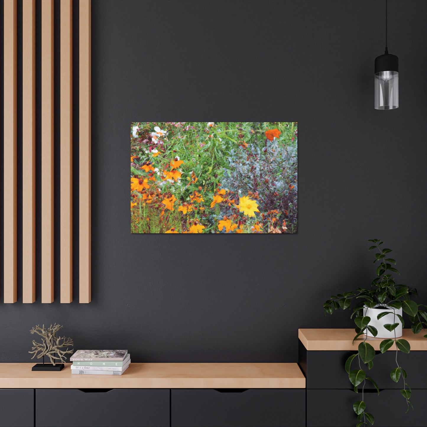 Garden Buzz; A Swarm of Colorful Blooms. - Floral Canvas