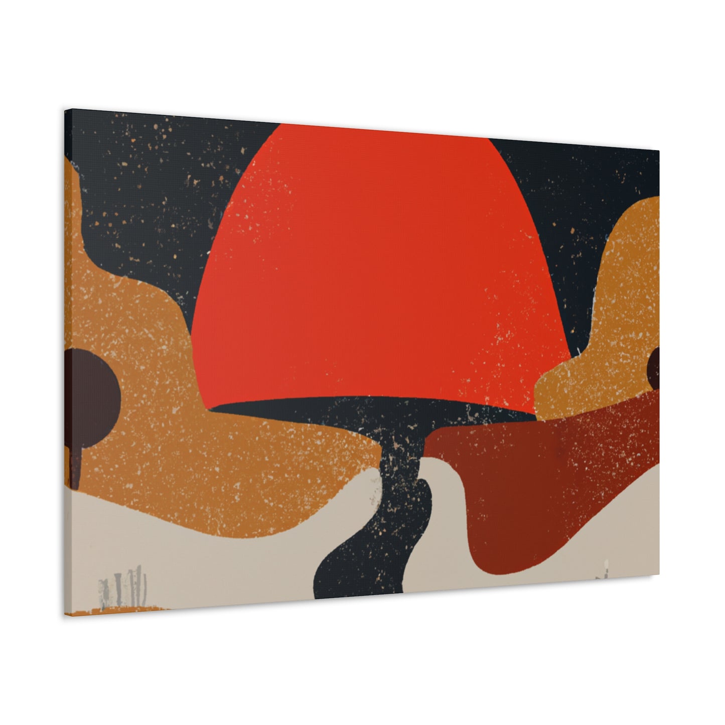 Orange Semi - Midcentury Canvas