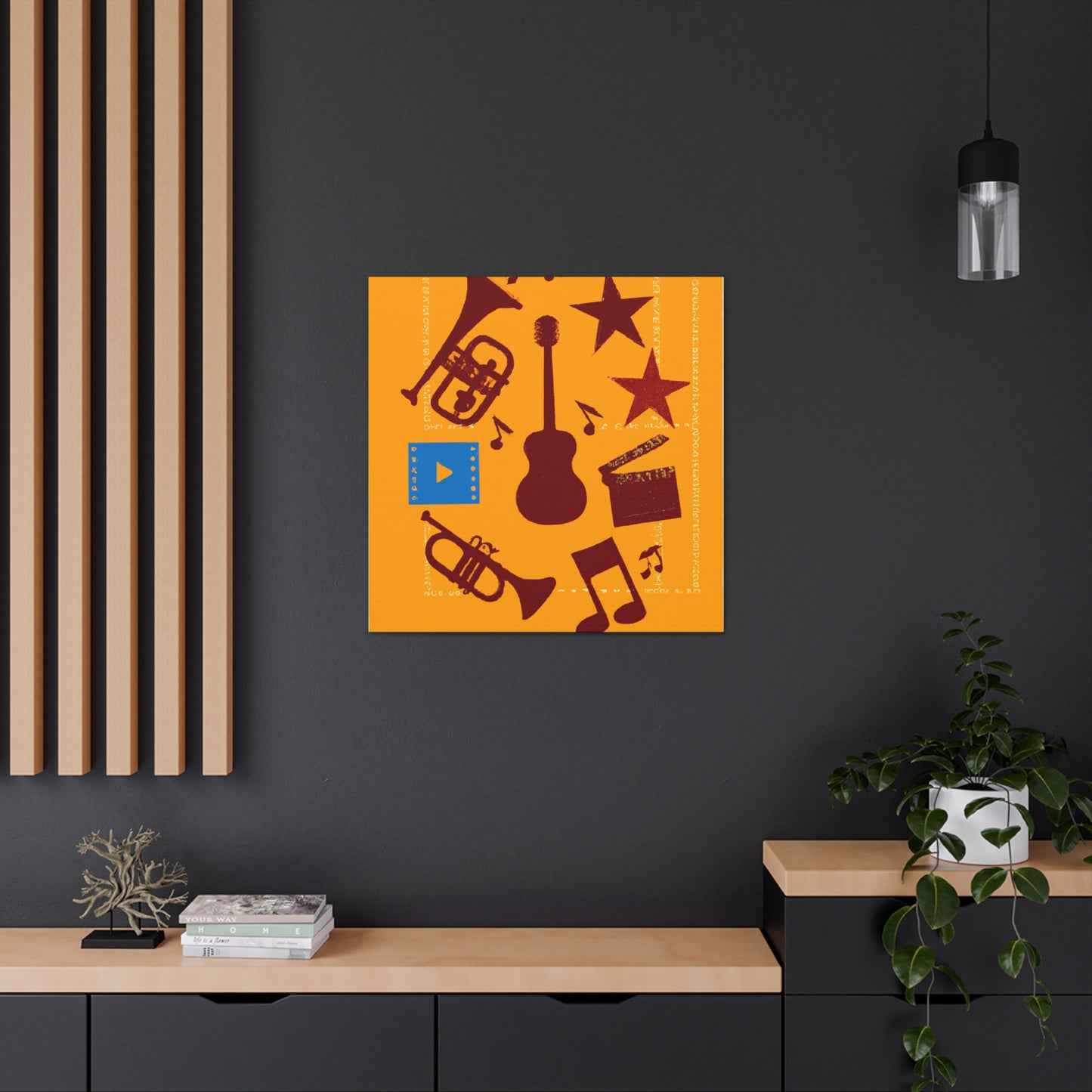 Rockin' Radio Shack - Retro Music and Film Canvas