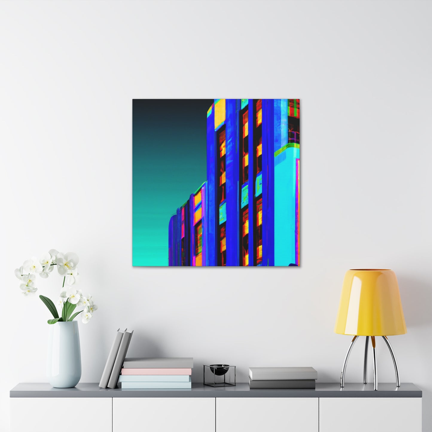 "Skyline Art Deco" - Art Deco Architectural Canvas