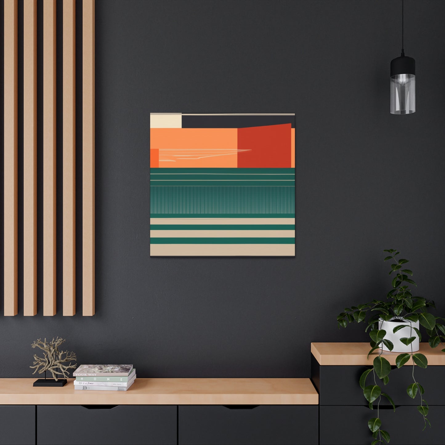 Crimson-Clawed Coyote - Midcentury Canvas