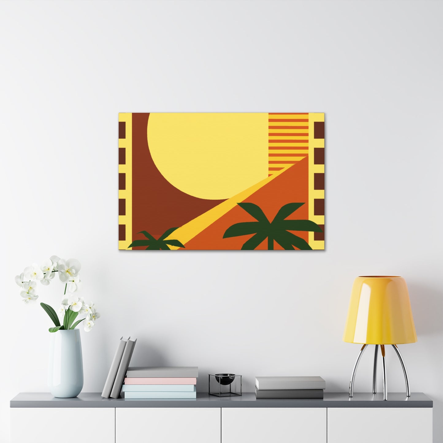 Flamingo Blossom. - Midcentury Canvas