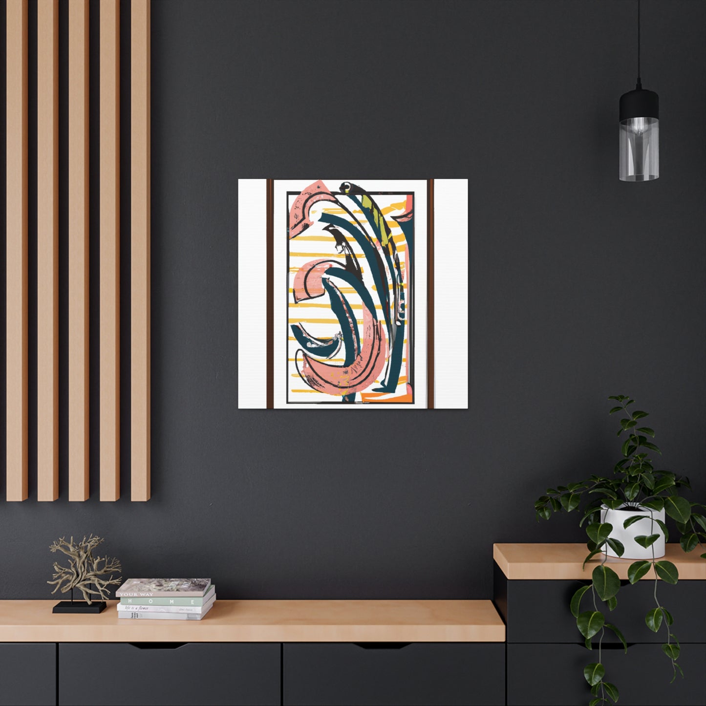Flametail Parrot - Midcentury Canvas
