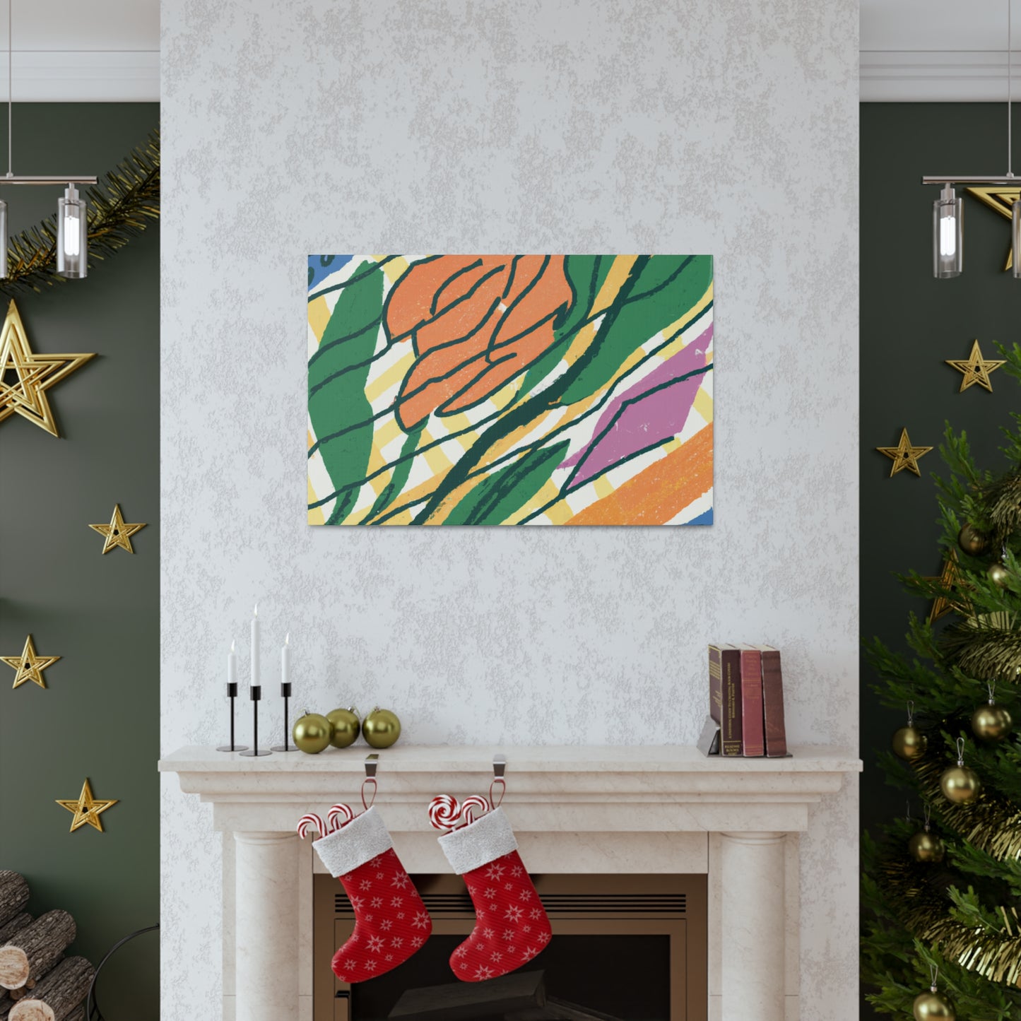 Goldenglare Flower - Midcentury Canvas