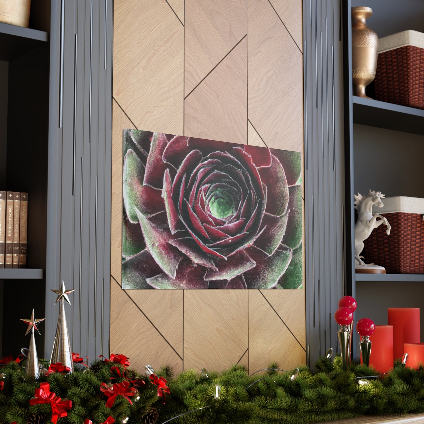 Red Garden Petals. - Canvas - Succulent