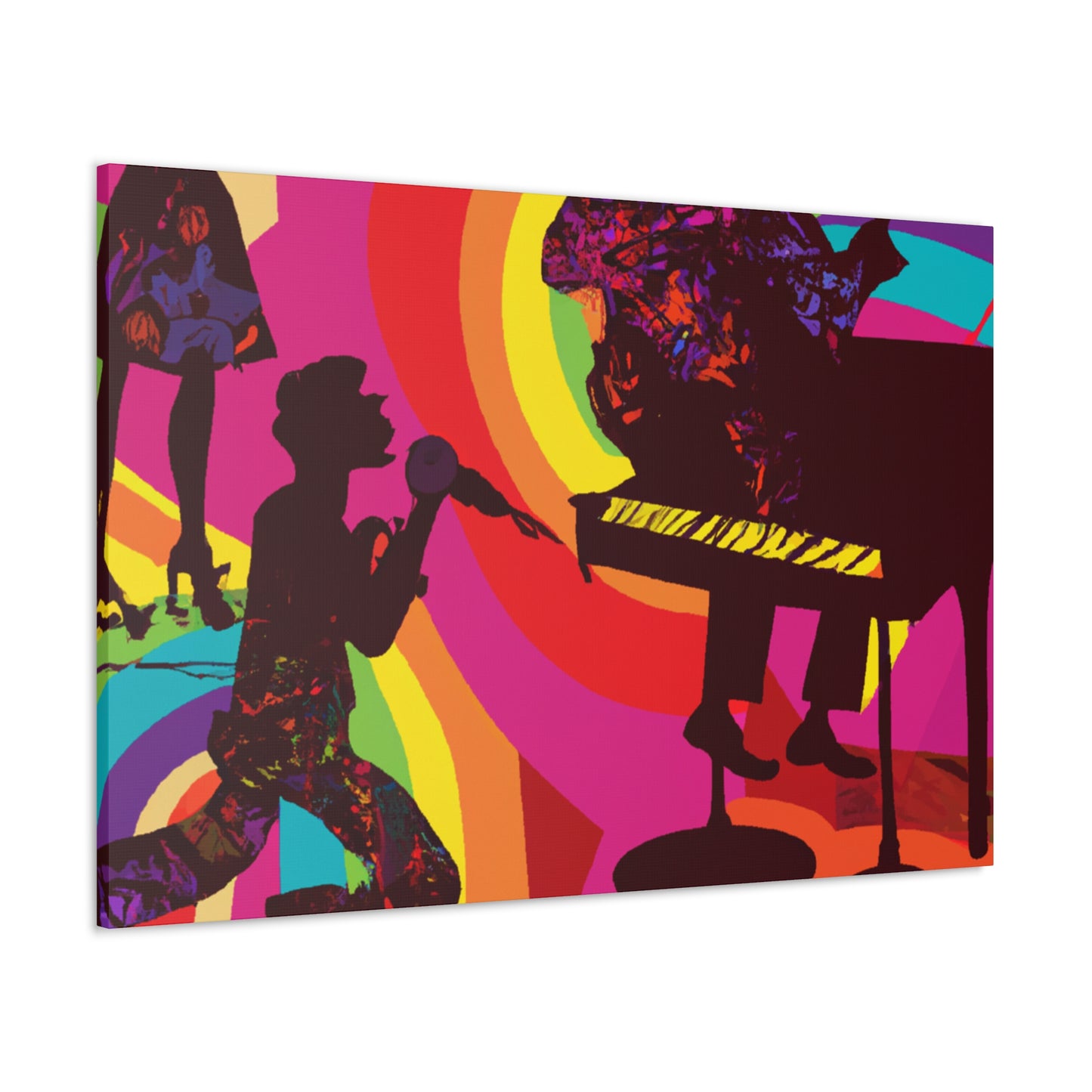 "Cool Cat Shuffle - Retro Music" - Canvas