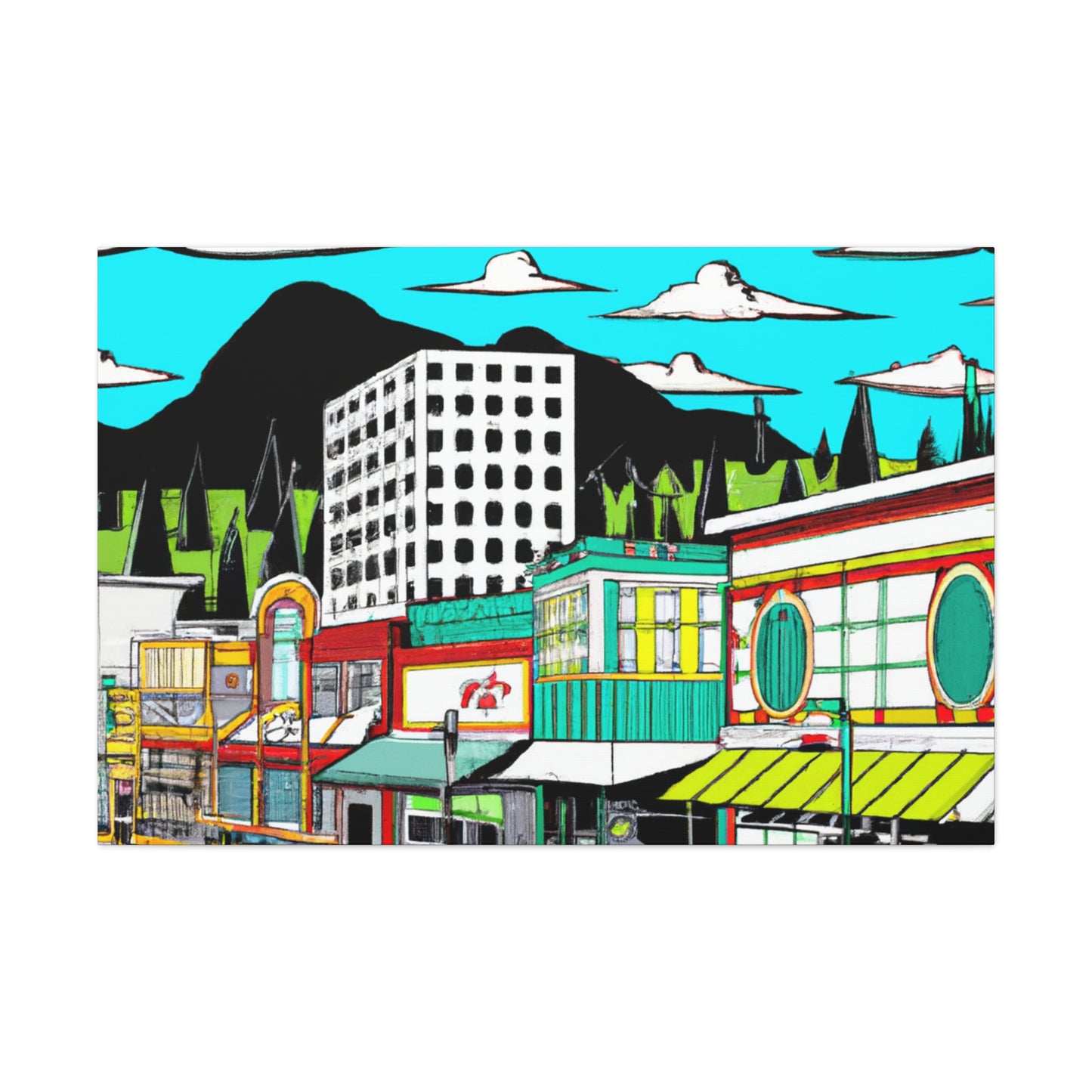 High Up Avenue - Architectural Canvas Pop Art