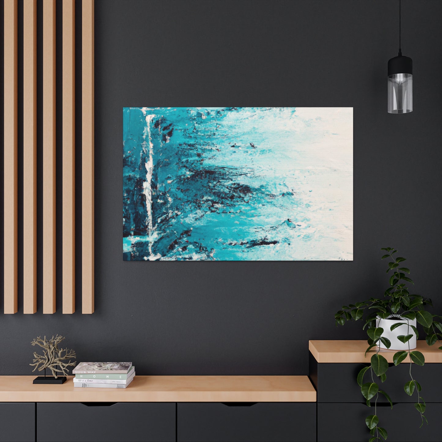 Aqua Frost- Abstract Canvas
