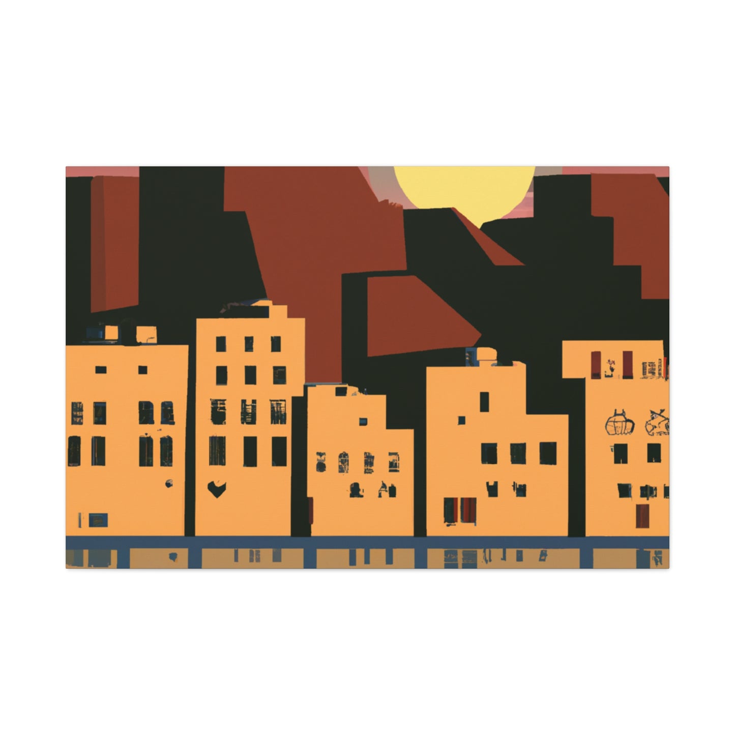 Urban Night - Midcentury Canvas