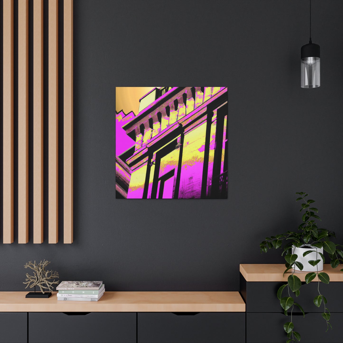 The Galaxy Gate: An Art Deco inspired monument showcasing a reflective archway set deep in a vault of sparkling stars. - Canvas